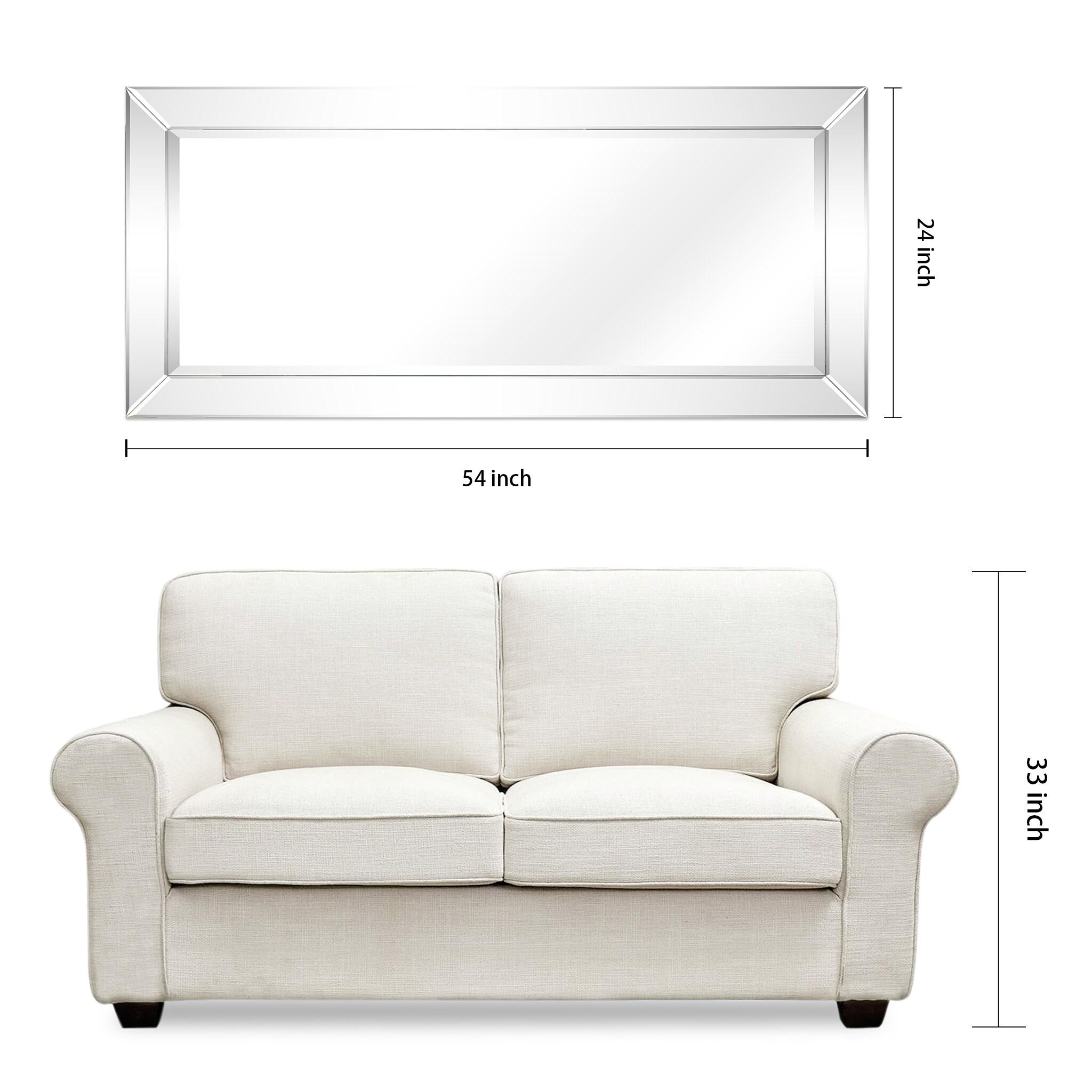 Empire Art Direct MOM-C10690-2454 24 x 54 in. Solid Wood Frame Covered Wall Mirror with Beveled Clear Mirror Panels - 1 in. Beveled Edge