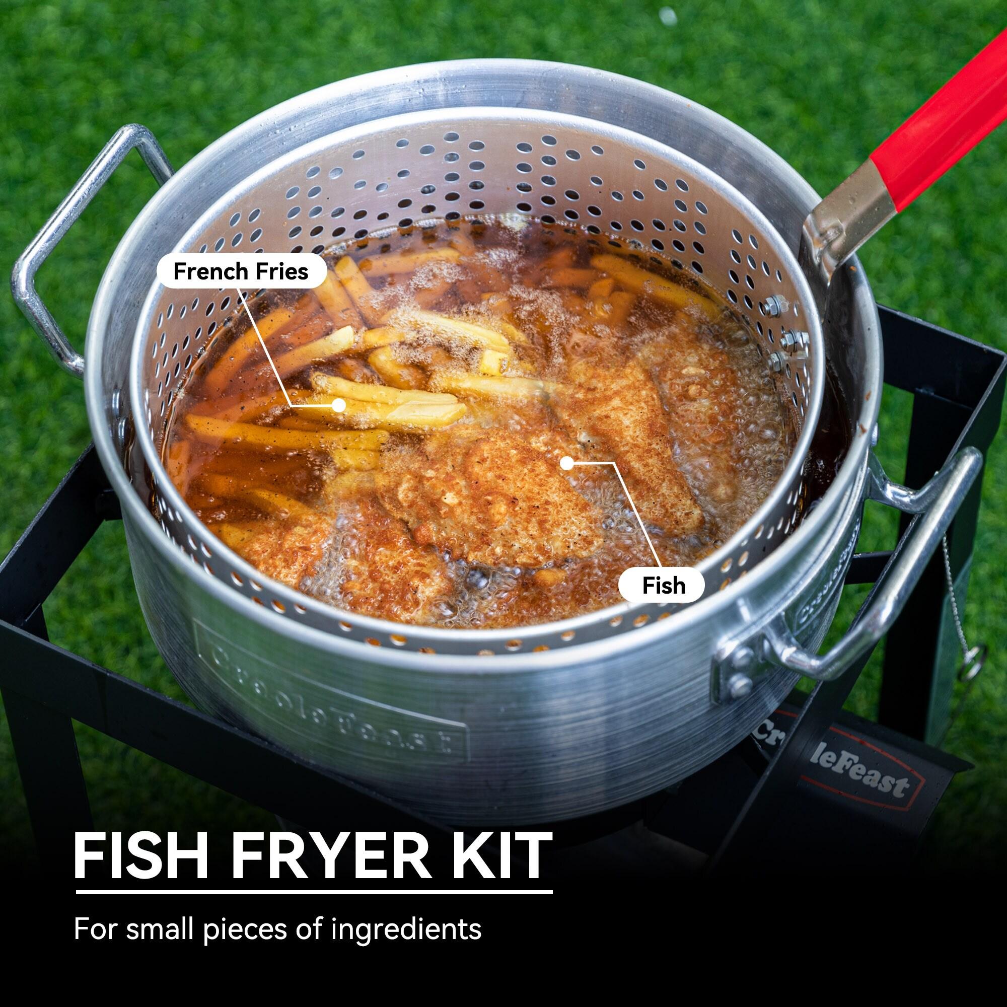 Creole Feast Creole Feast Premium Aluminum 30 Qt. Turkey Fryer And 10 Qt. Fish Fryer Boiler Steamer Set