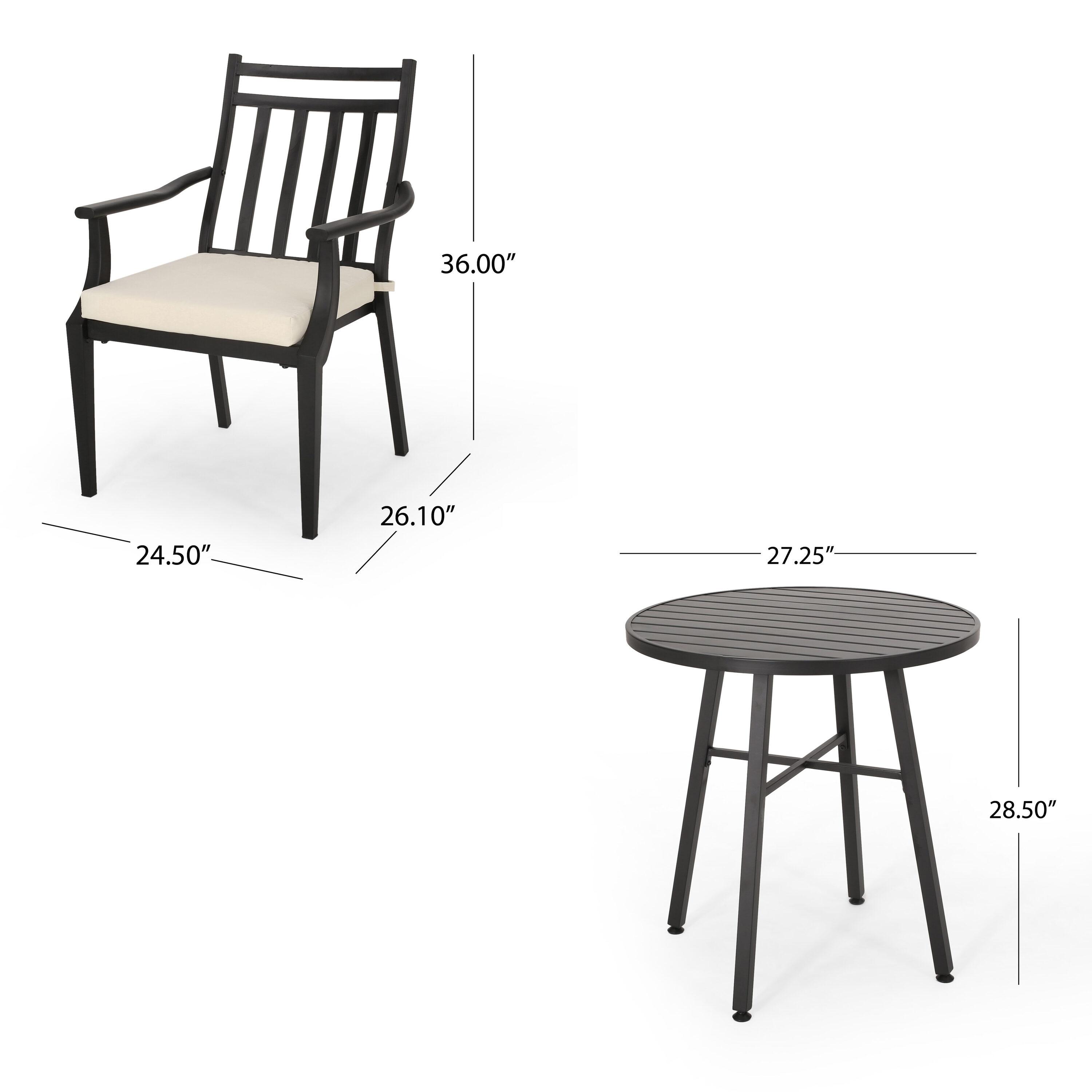 Red Barrel Studio® 3-Piece Metal Outdoor Bistro Set