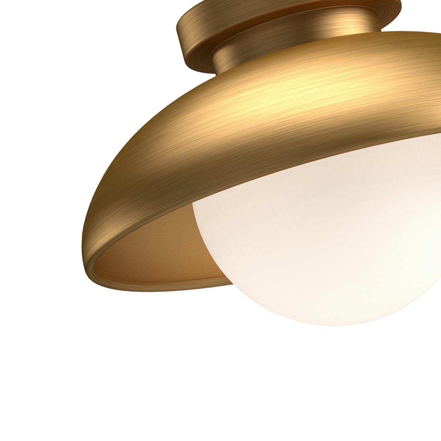 Rubio 16'' Aged Gold and Matte Black Mid-Century Flush Mount