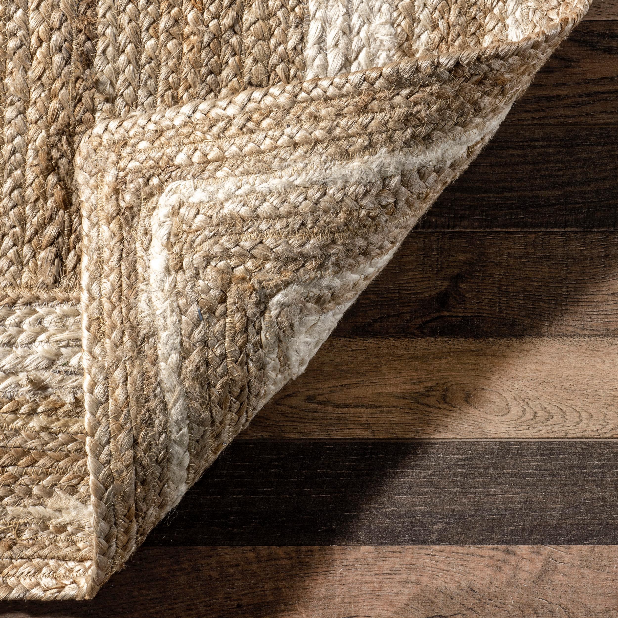 nuLOOM Rikki Coastal Braided Jute Area Rug, Runner 2' 6" x 10', Off White