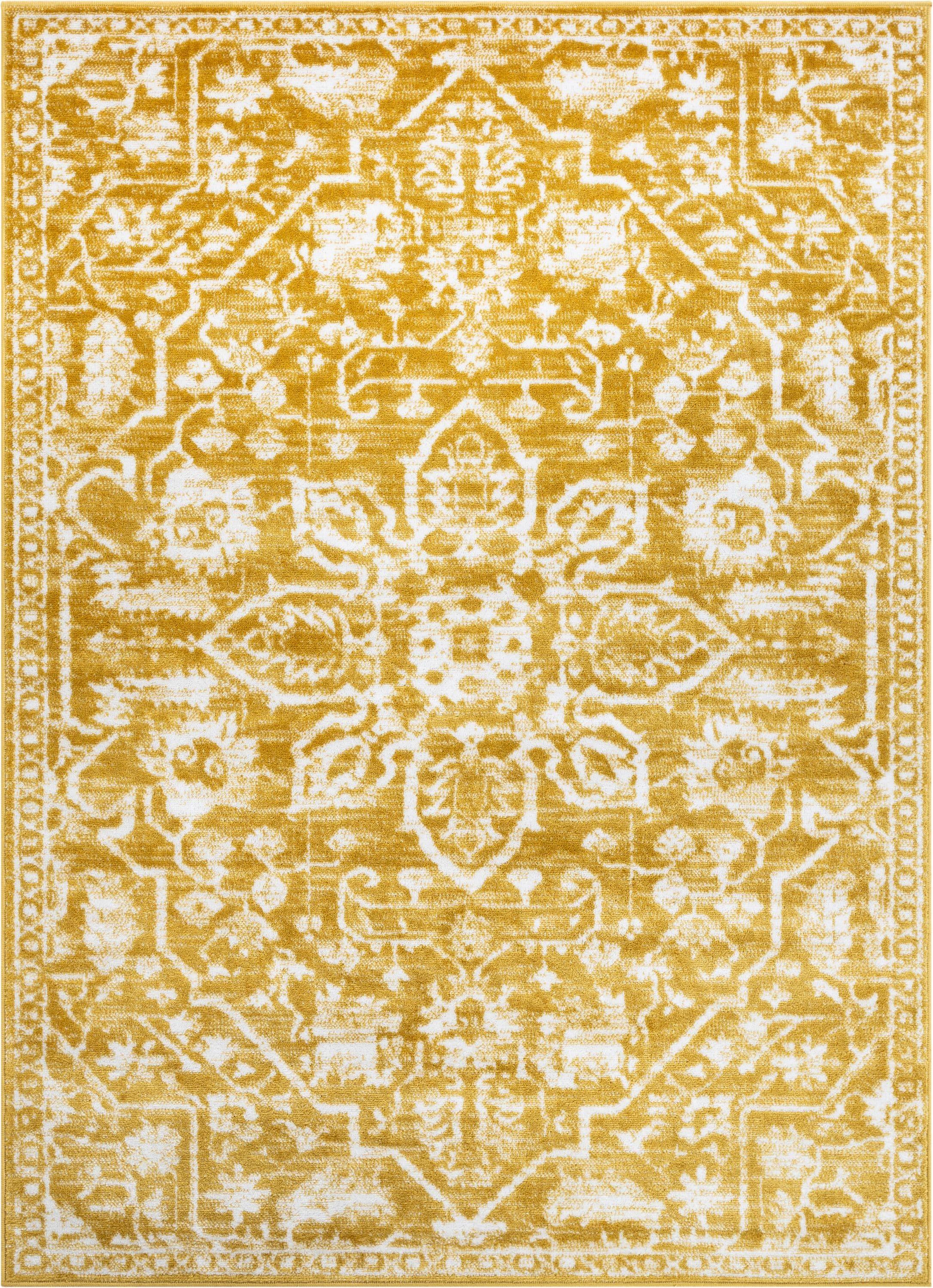 Well Woven Della Gold Vintage Medallion Pattern 3x5 (3'11" x 5'3") Runner Rug