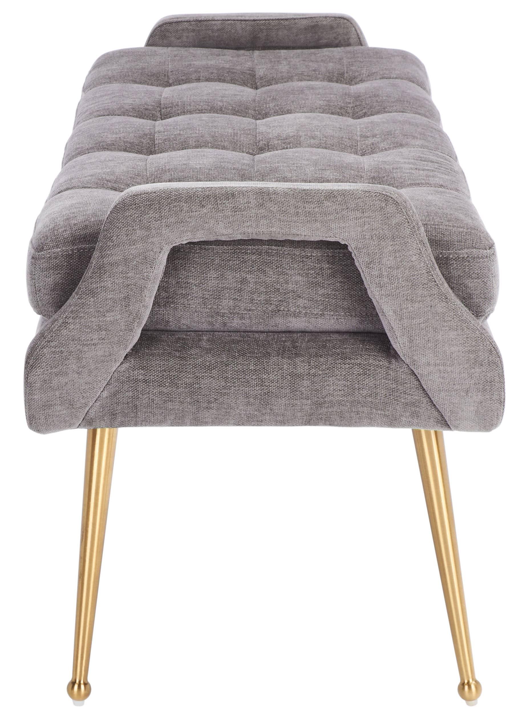 Everdeen Bench  - Charcoal/Gold - Safavieh