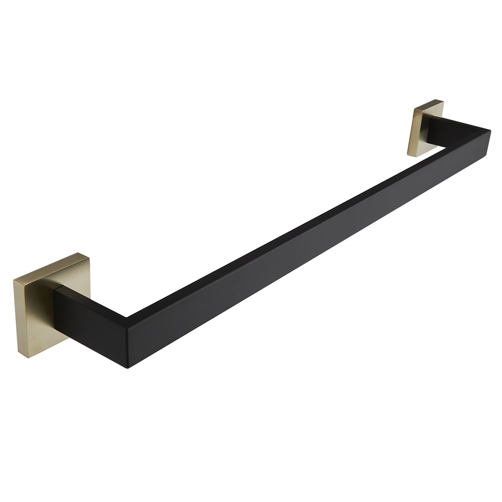 BWE 24 In. Modern Square Wall Mounted Single Bathroom Towel Bar Holder Rack Bath Accessories Hanger