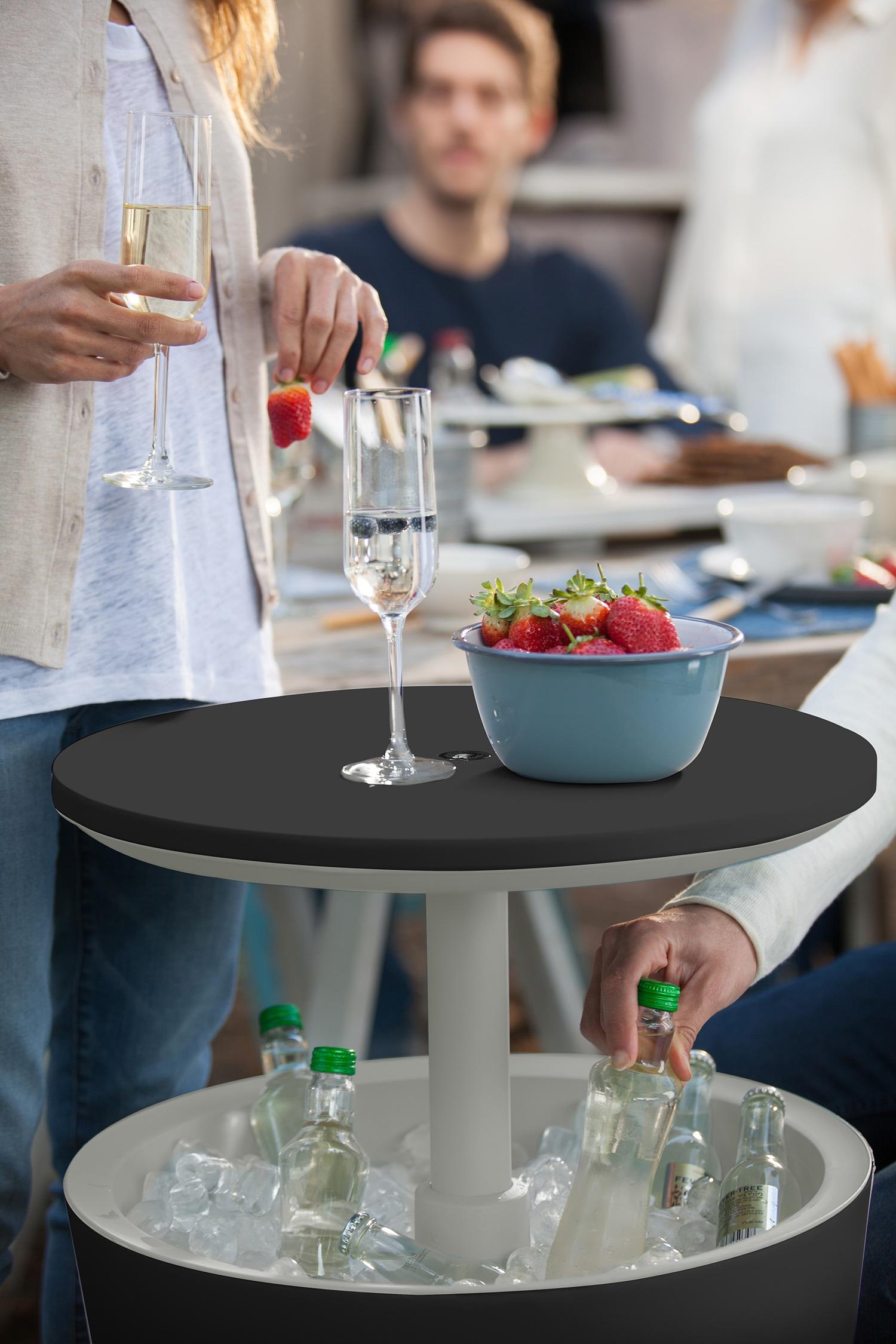 Keter Keter 32 Qt. Cool Bar Cooler Outdoor Weather Resistant Patio Furniture 2 in 1 Pop Up Cocktail Side Table and Beverage Cooler Combo