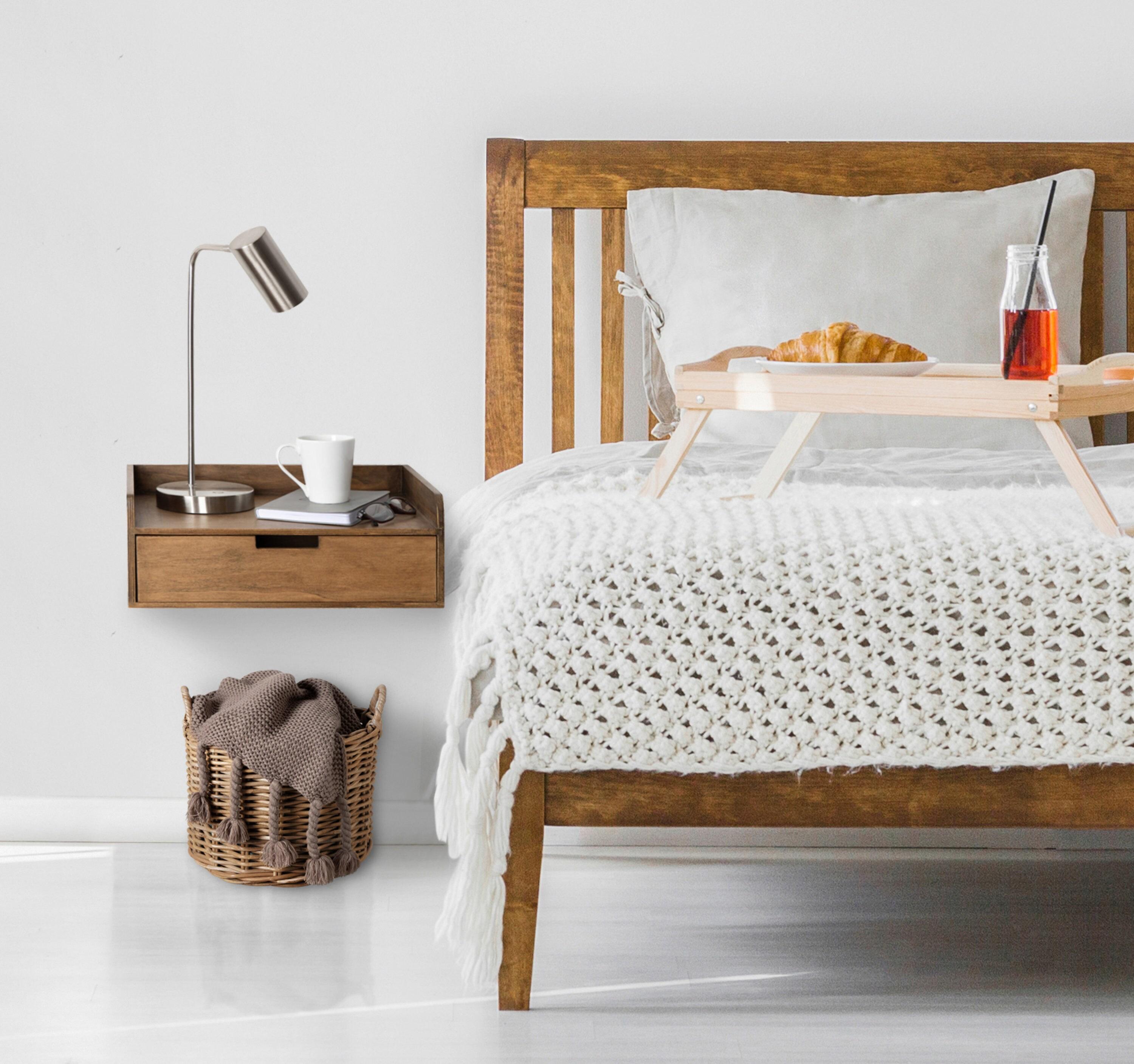 18" x 12" x 6.5" Kitt Floating Shelf Side Table with Drawer - Kate & Laurel All Things Decor: Wall Mounted Storage