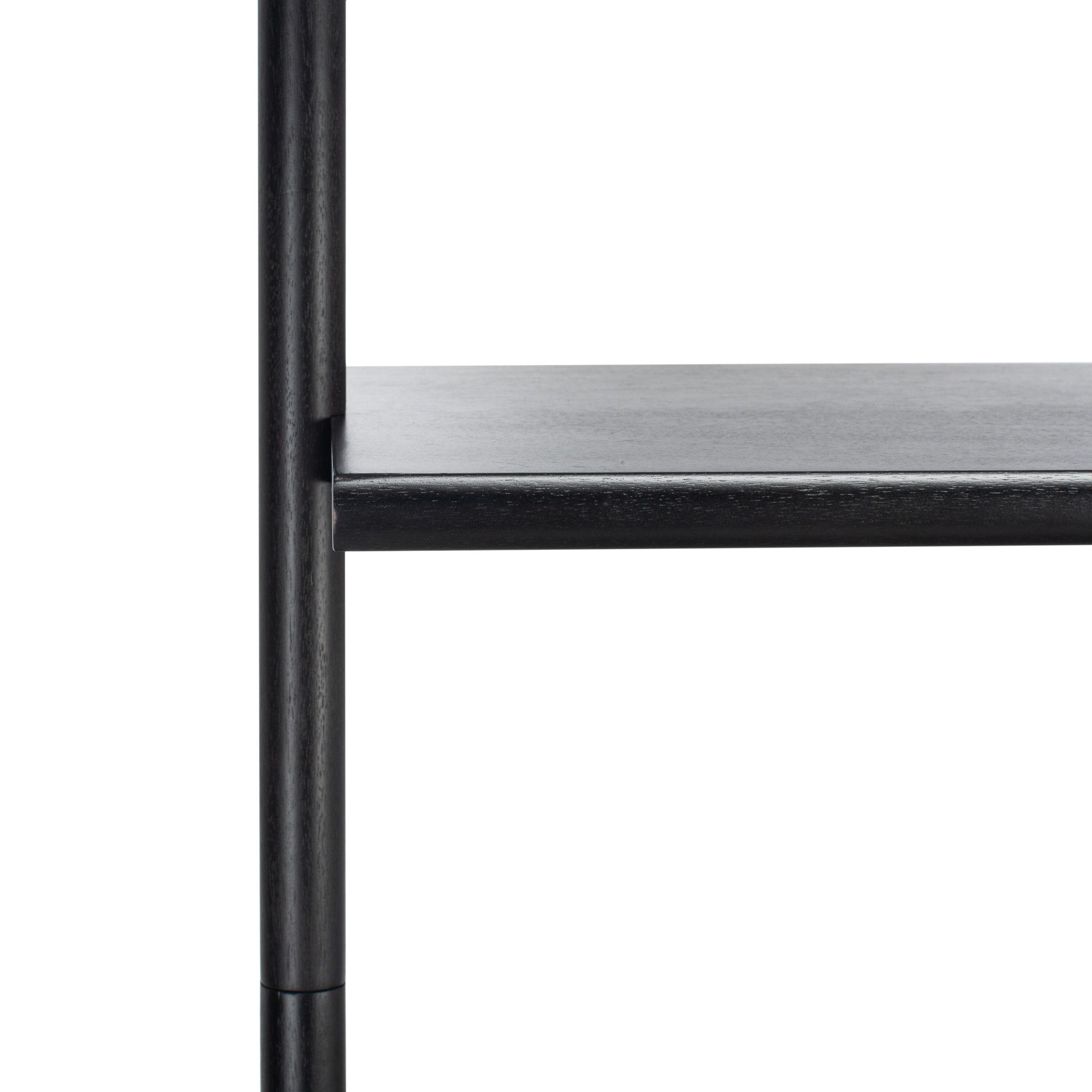 SAFAVIEH Pamella Rustic Retro 2 Shelf Leaning Desk, Black