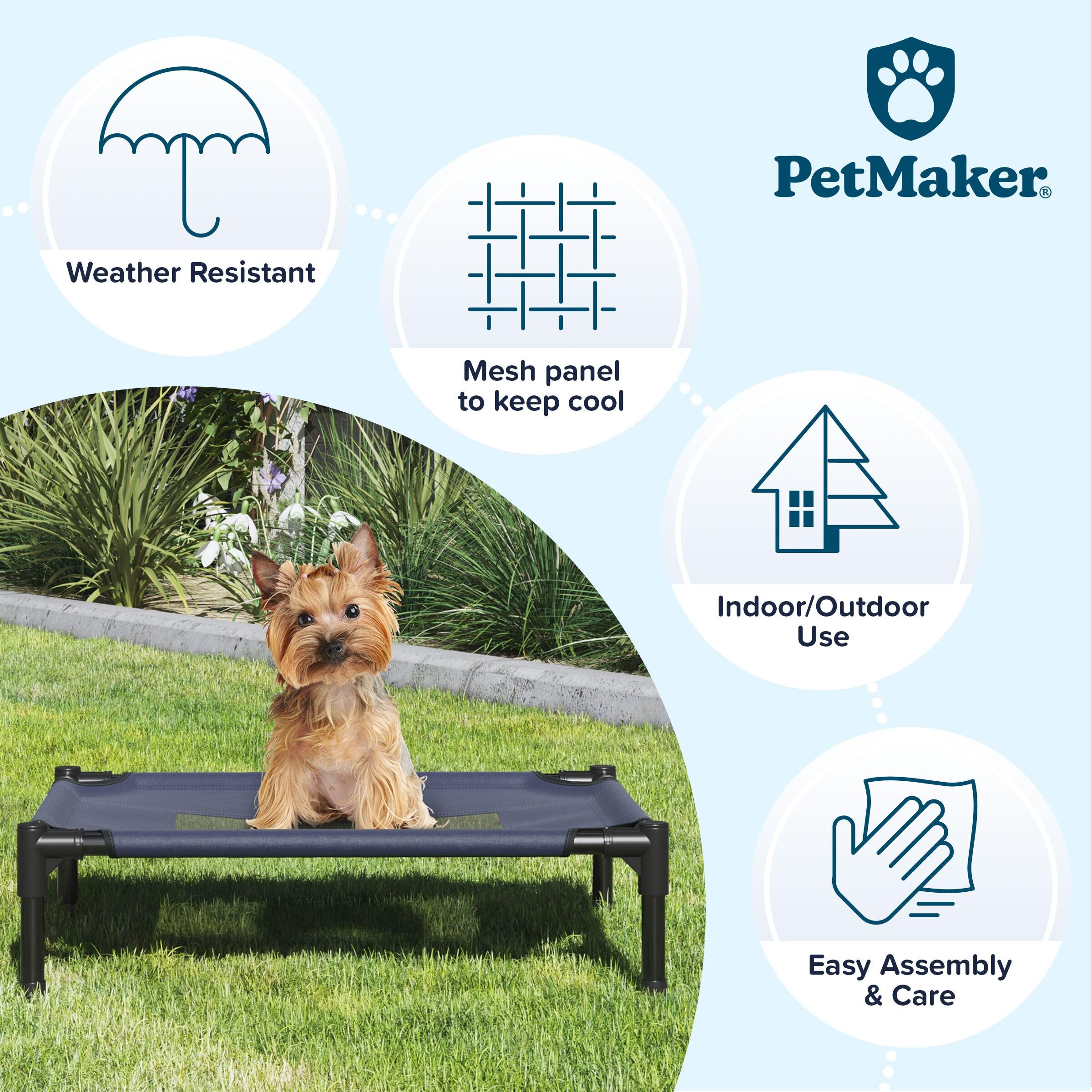 Pet Adobe Portable Raised Cot Style Pet Bed - Navy Blue