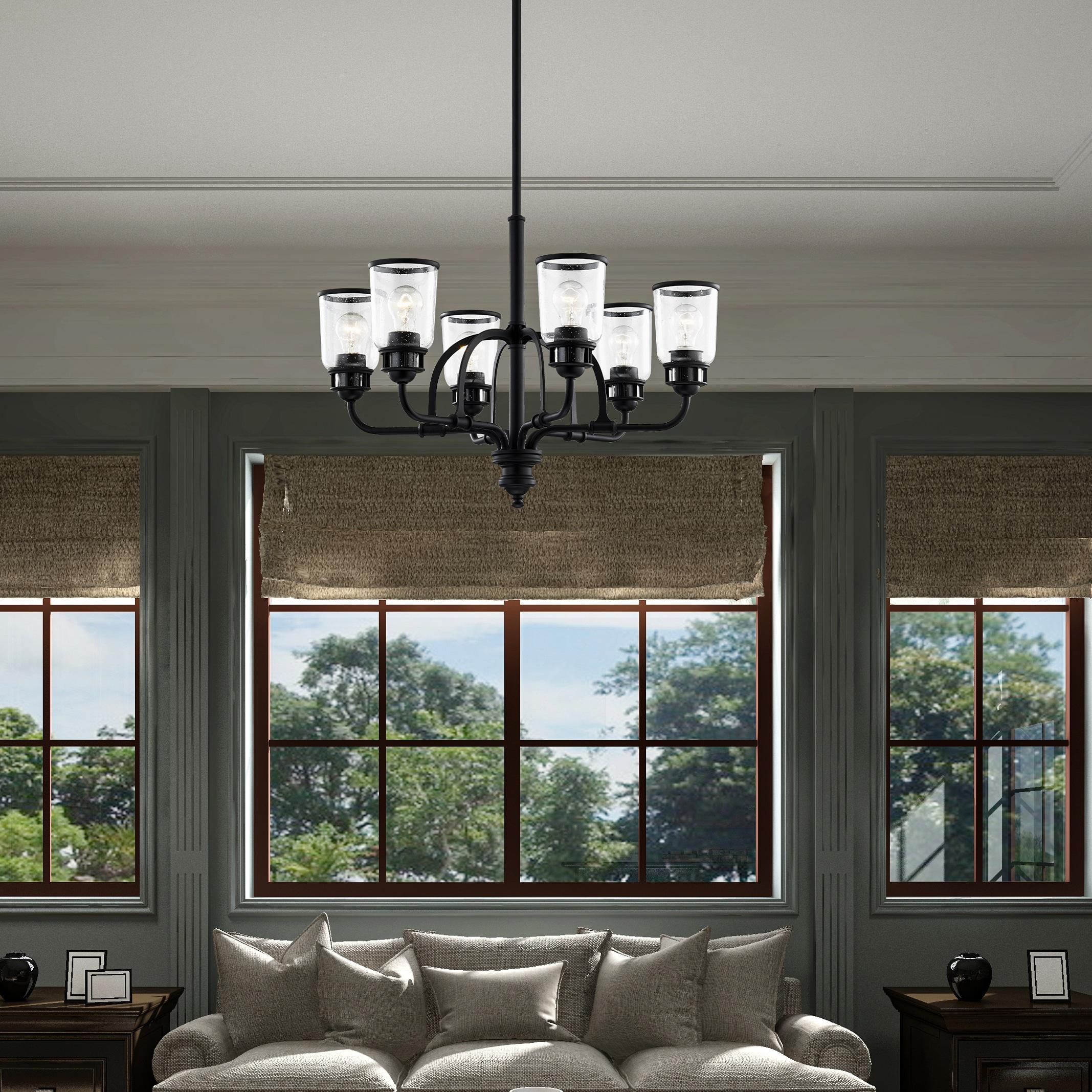 Livex Lighting Lawrenceville 6 -Light Matte Black Traditional For Use in Bathrooms, Bedrooms, Dining Rooms, Foyers, Kitchens, Living Rooms Chandelier