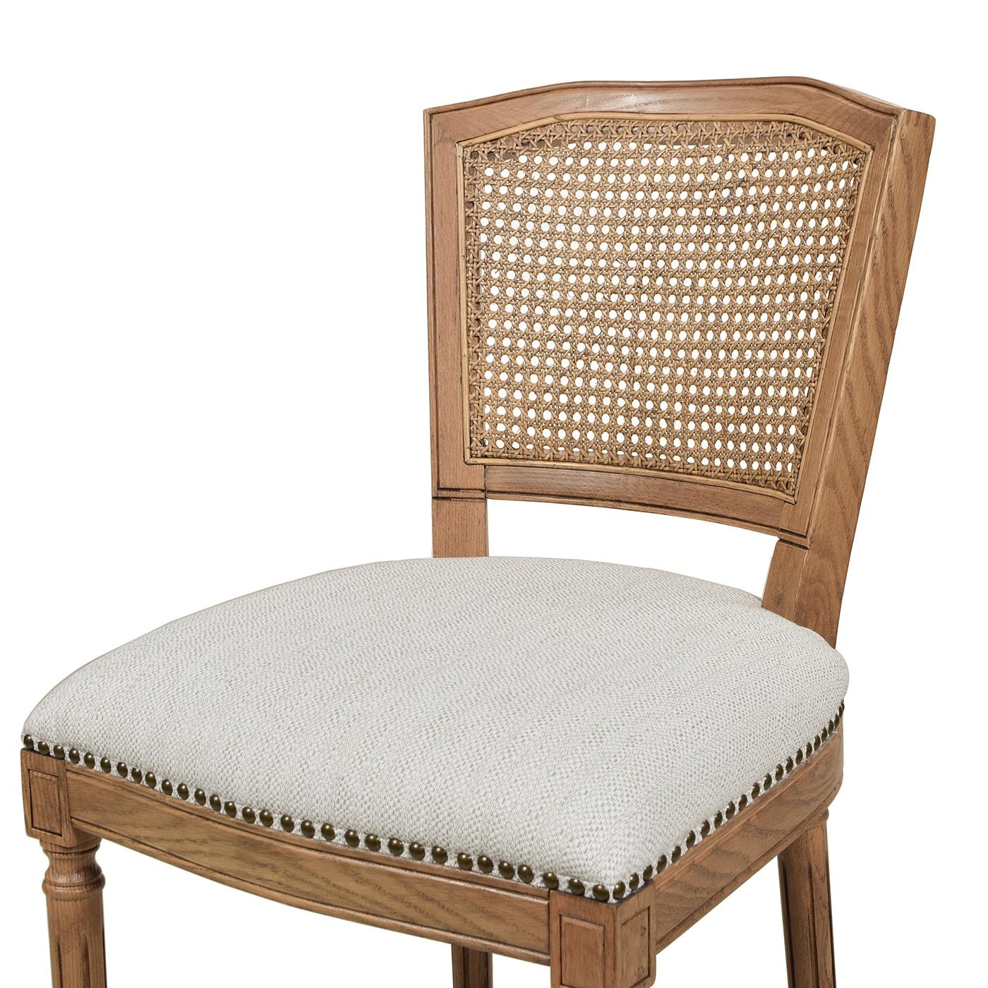 Triomphe Rattan Wicker Counter Bar Stool White Pepper Stain Resistant Polyester