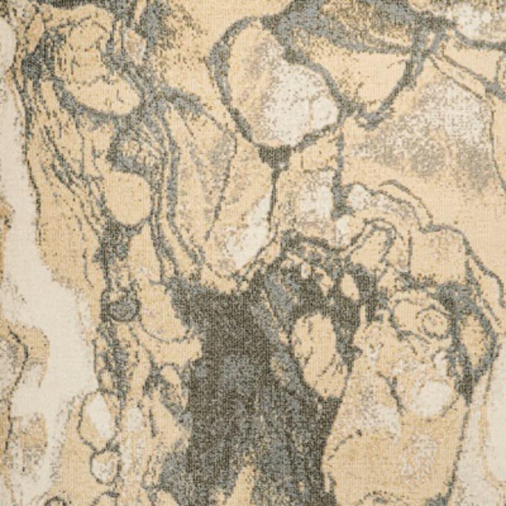 3' x 5' Marmo Abstract Marbled Modern Area Rug, Gold/Gray - JONATHAN Y