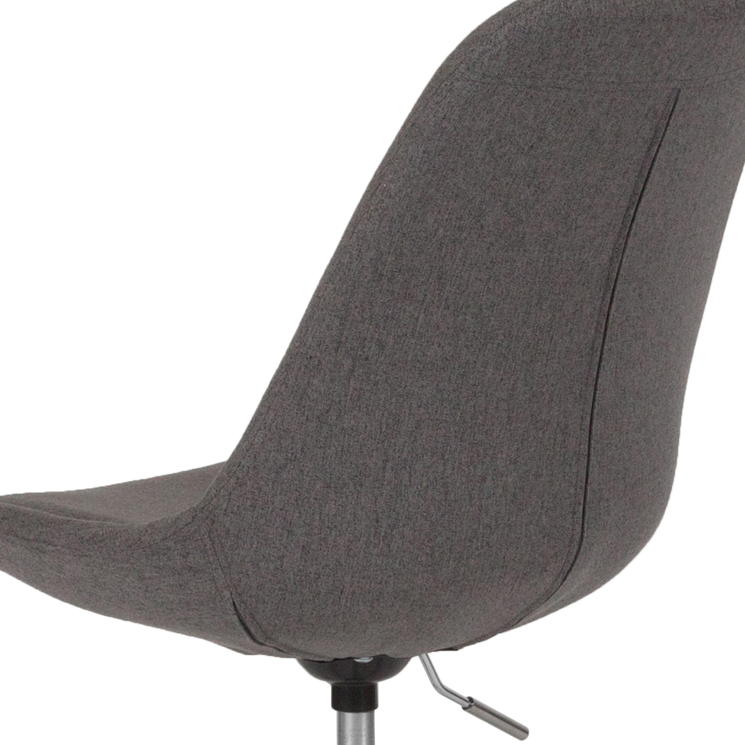 Flash Furniture Aurora Series Mid-Back Dark Gray Fabric Task Office Chair with Pneumatic Lift and Chrome Base