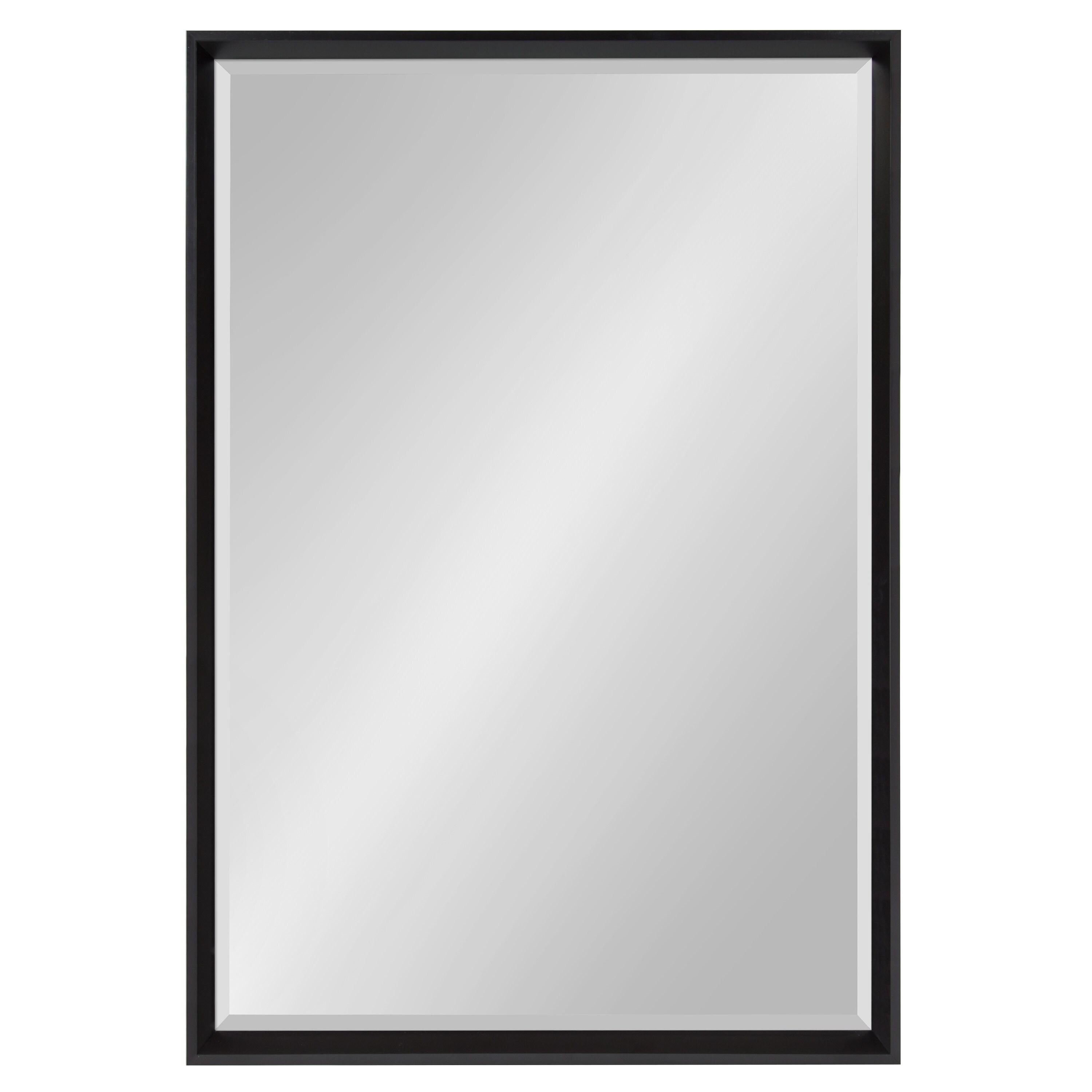 26"x38" Calter Framed Wall Mirror Black - Kate and Laurel: Modern Rectangular, No Assembly Required