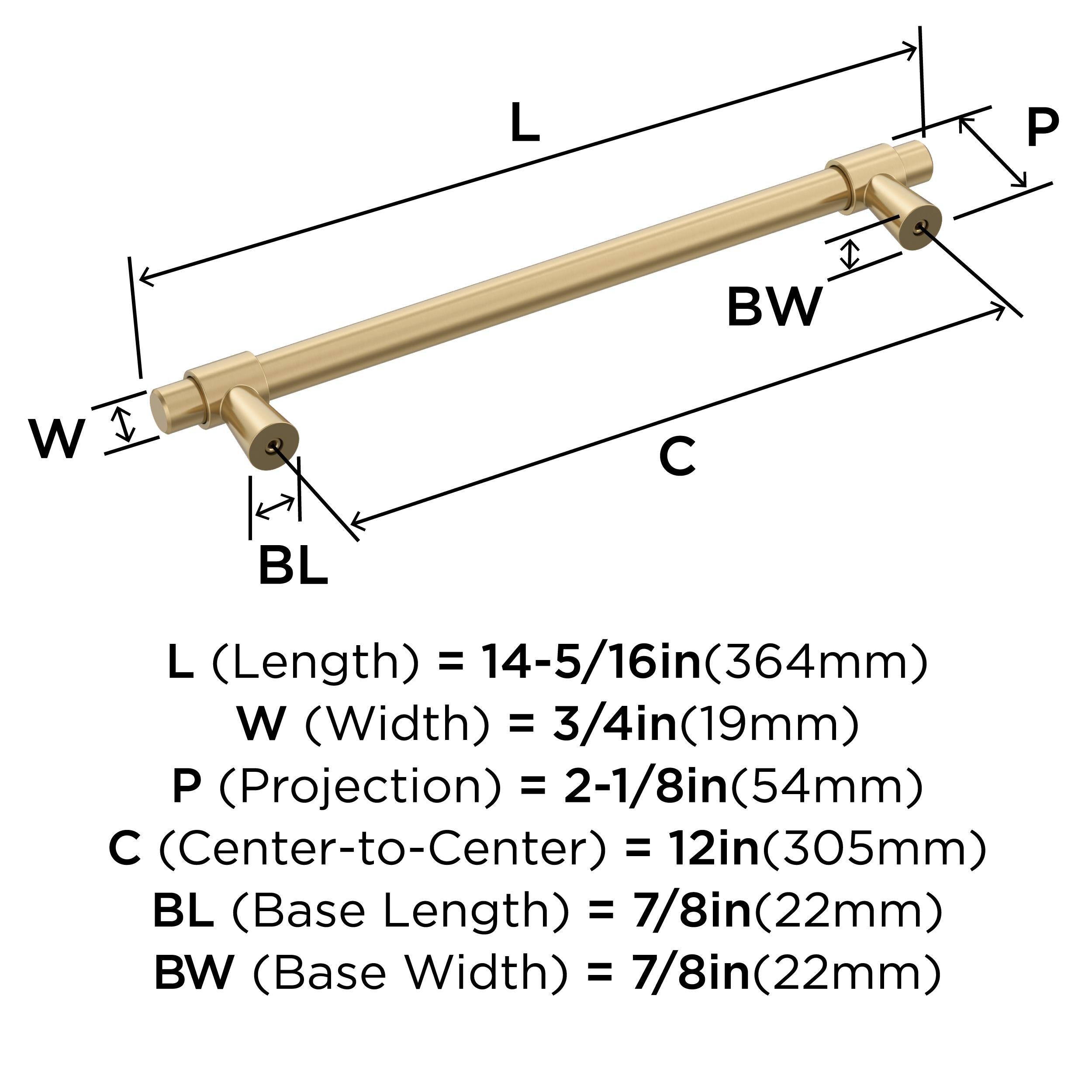 Amerock Destine 12 inch (305mm) Center-to-Center Champagne Bronze Appliance Pull