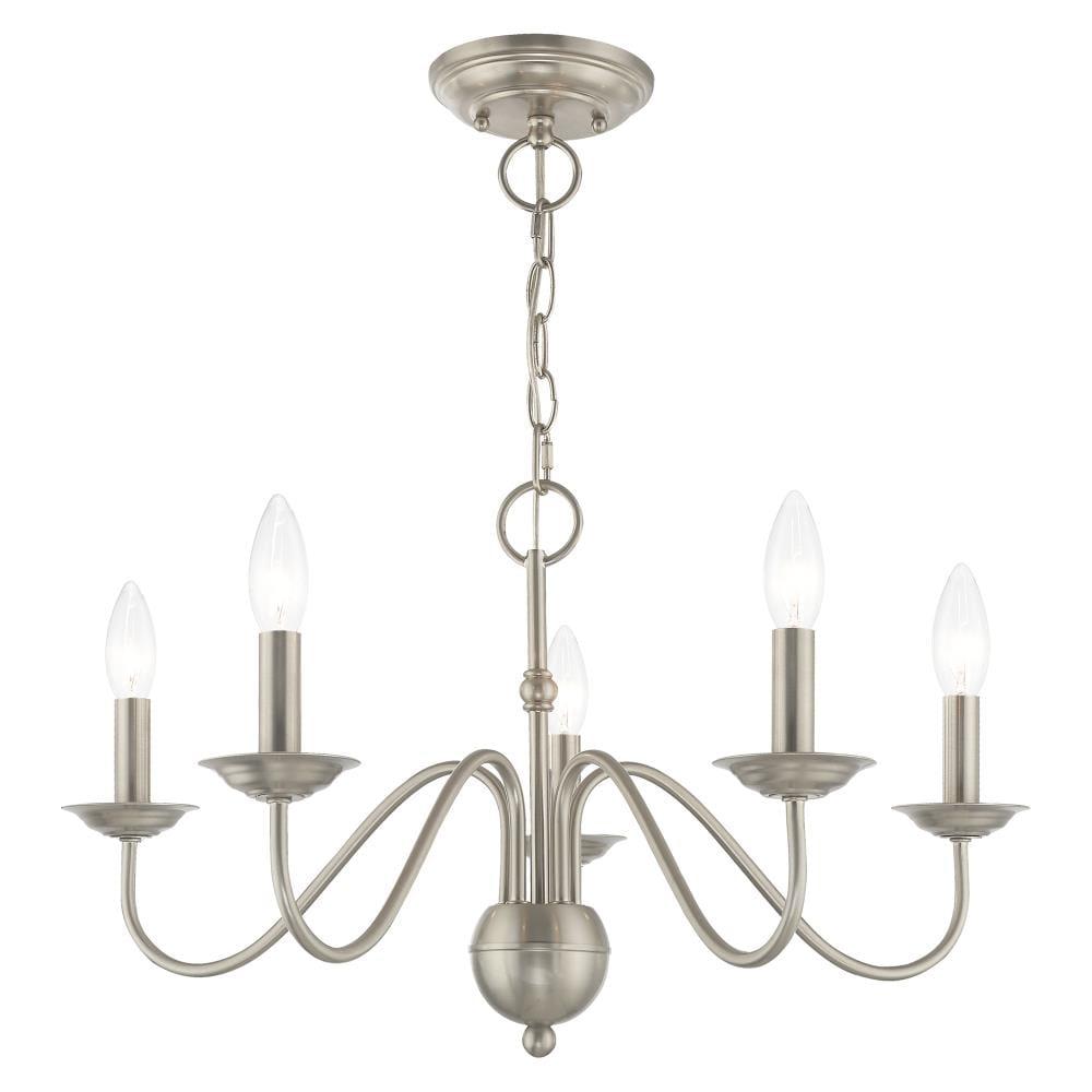 Livex Lighting 52165 Windsor 5 Light 24" Wide Taper Candle Chandelier - Nickel
