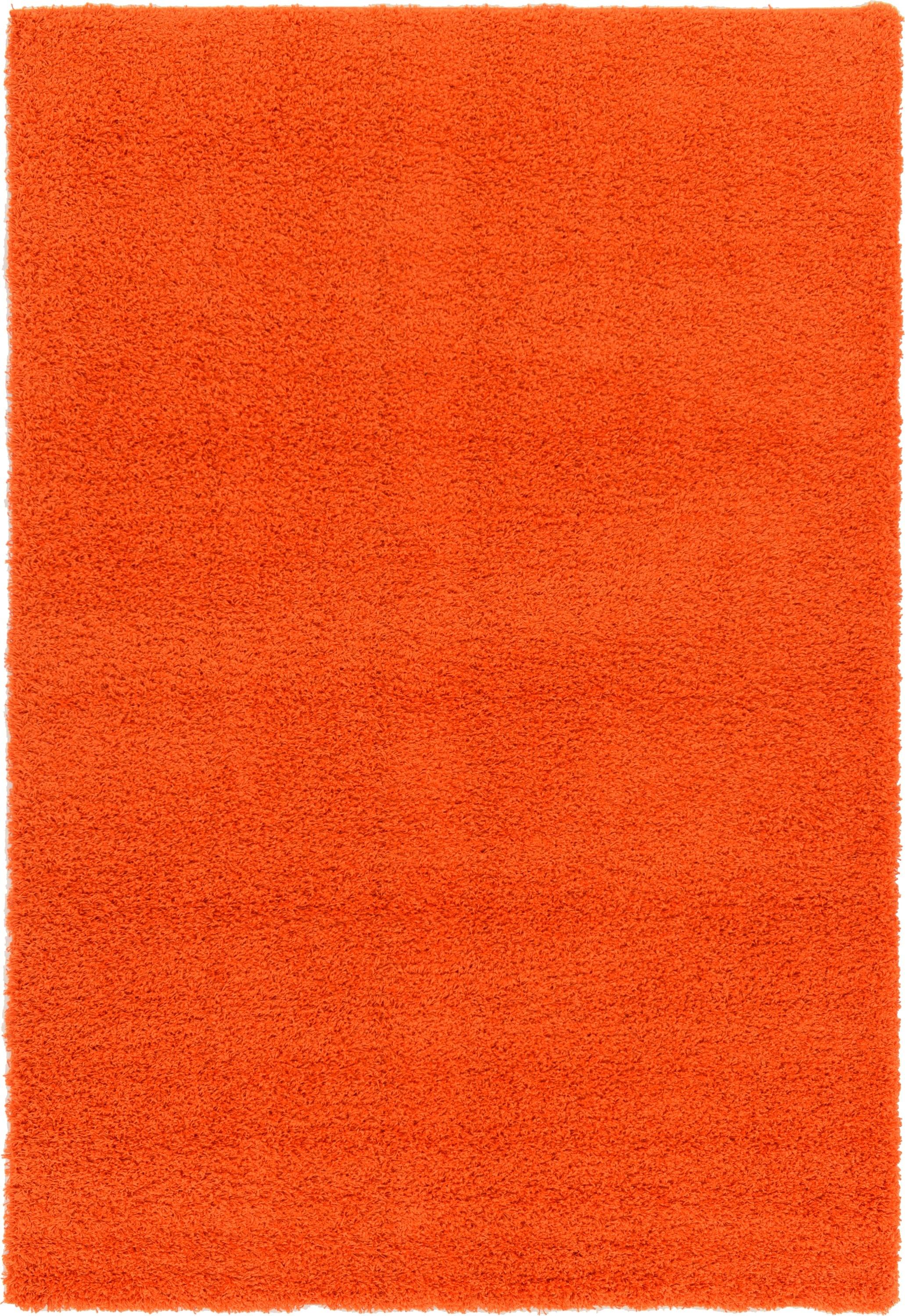 Unique Loom 6' 1 x 9' 0 Solid Shag Tiger Orange Area Rug