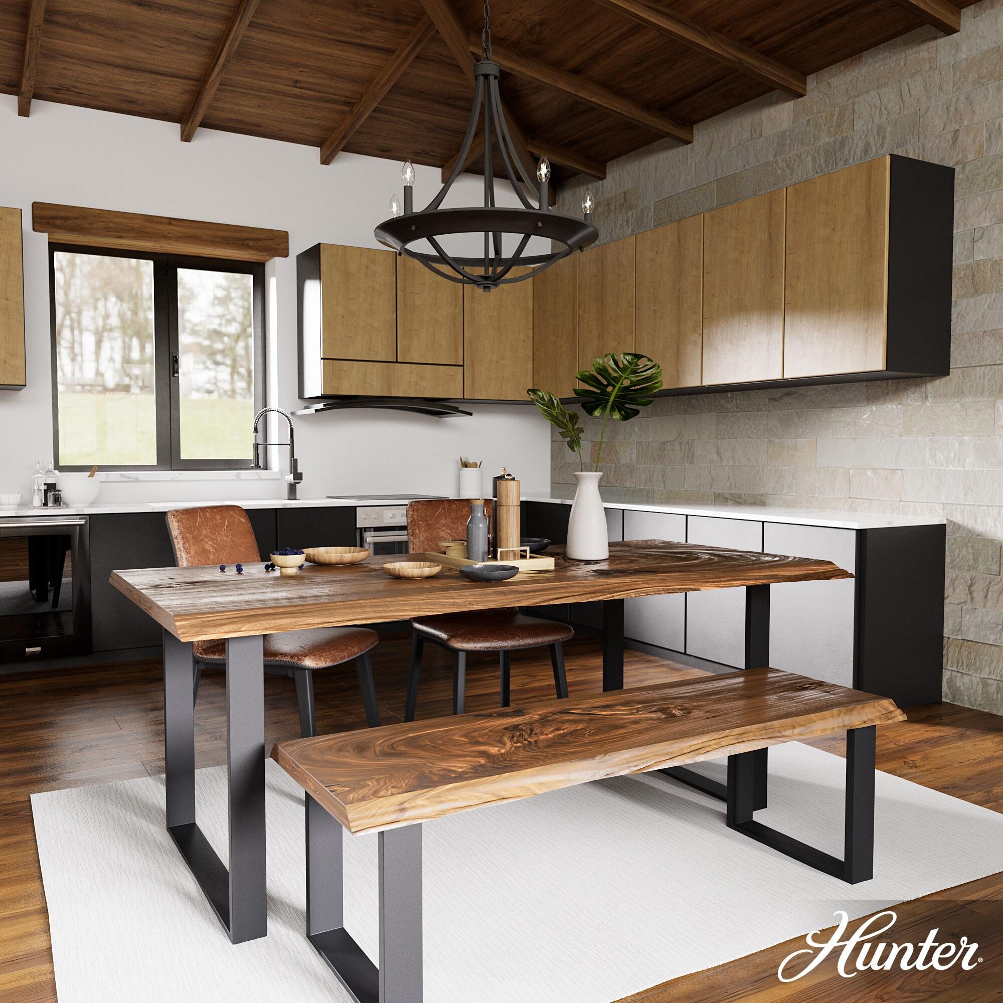 Hunter Fan Perch Point 5 Light Candle Style Wagon Wheel Chandelier