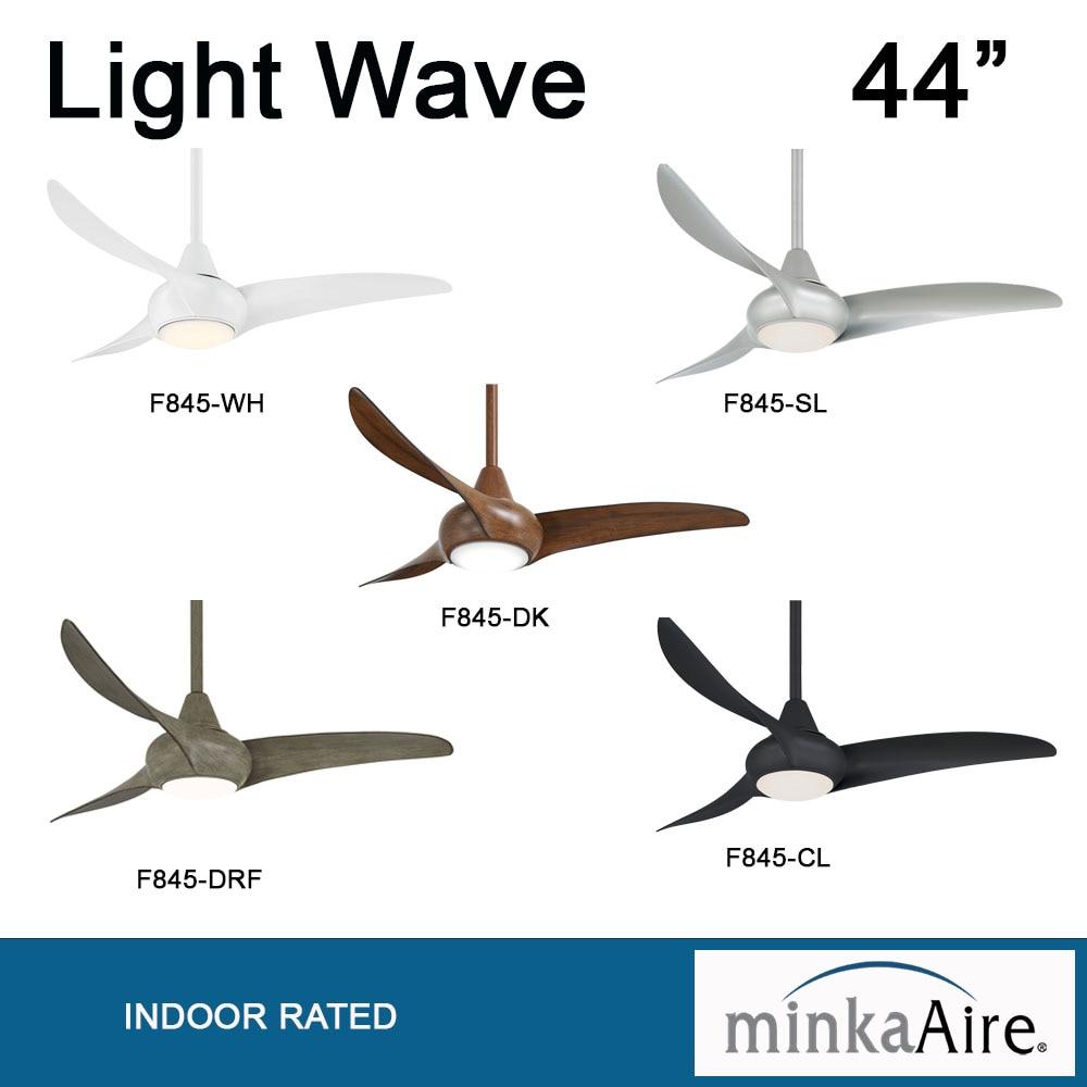 44" Minka Aire Light Wave Modern Driftwood LED Ceiling Fan with Remote