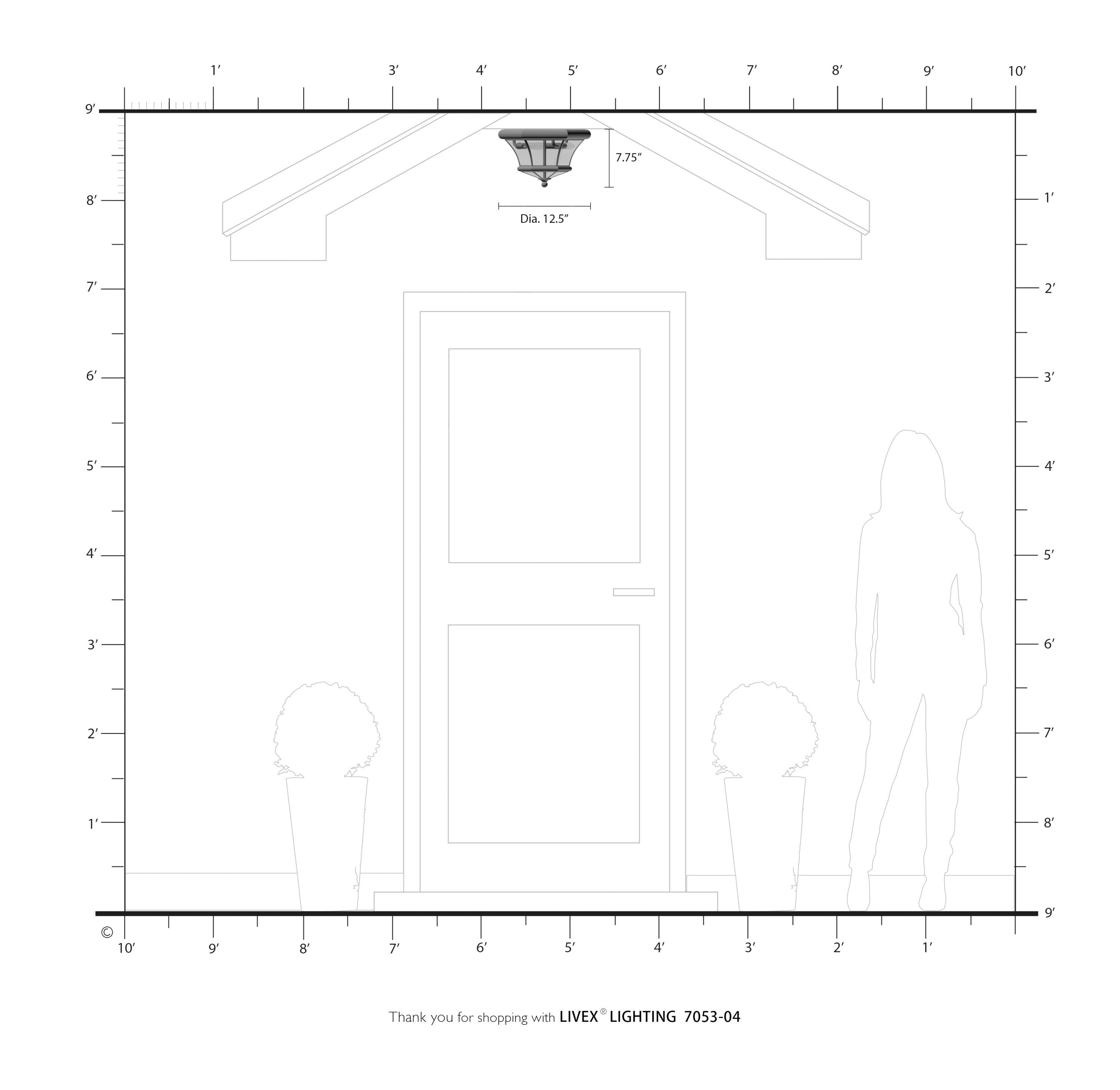 Livex Lighting Monterey/Georgetown 3 - Light Flush Mount in Black