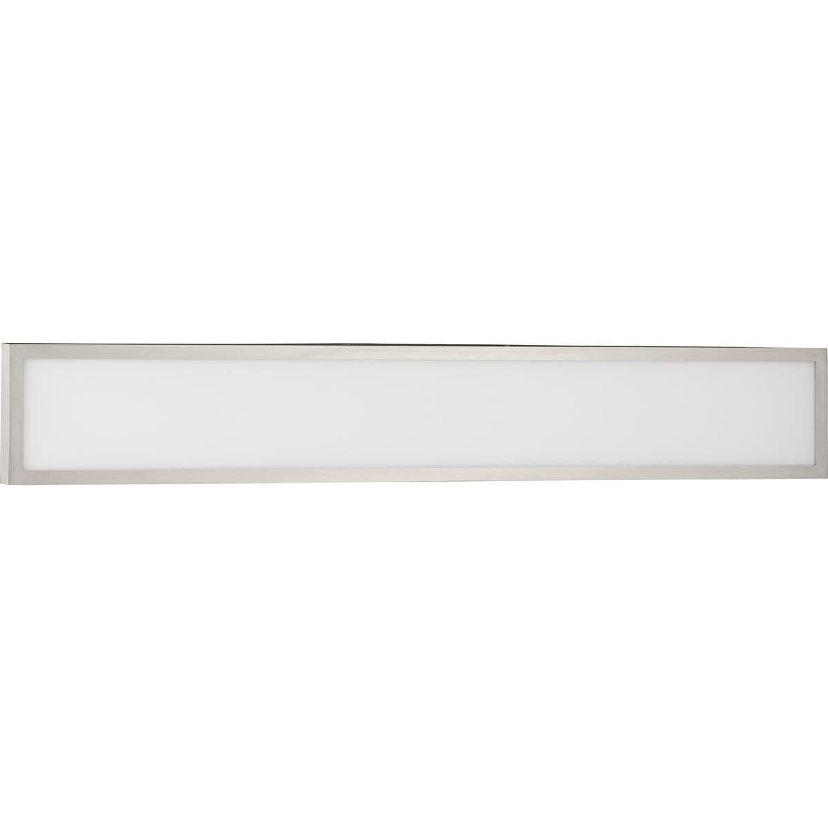 Progress Lighting Everlume 1-Light Brushed Nickel LED Modern Bath Vanity Light, Frosted Glass Shade, Damp Rated