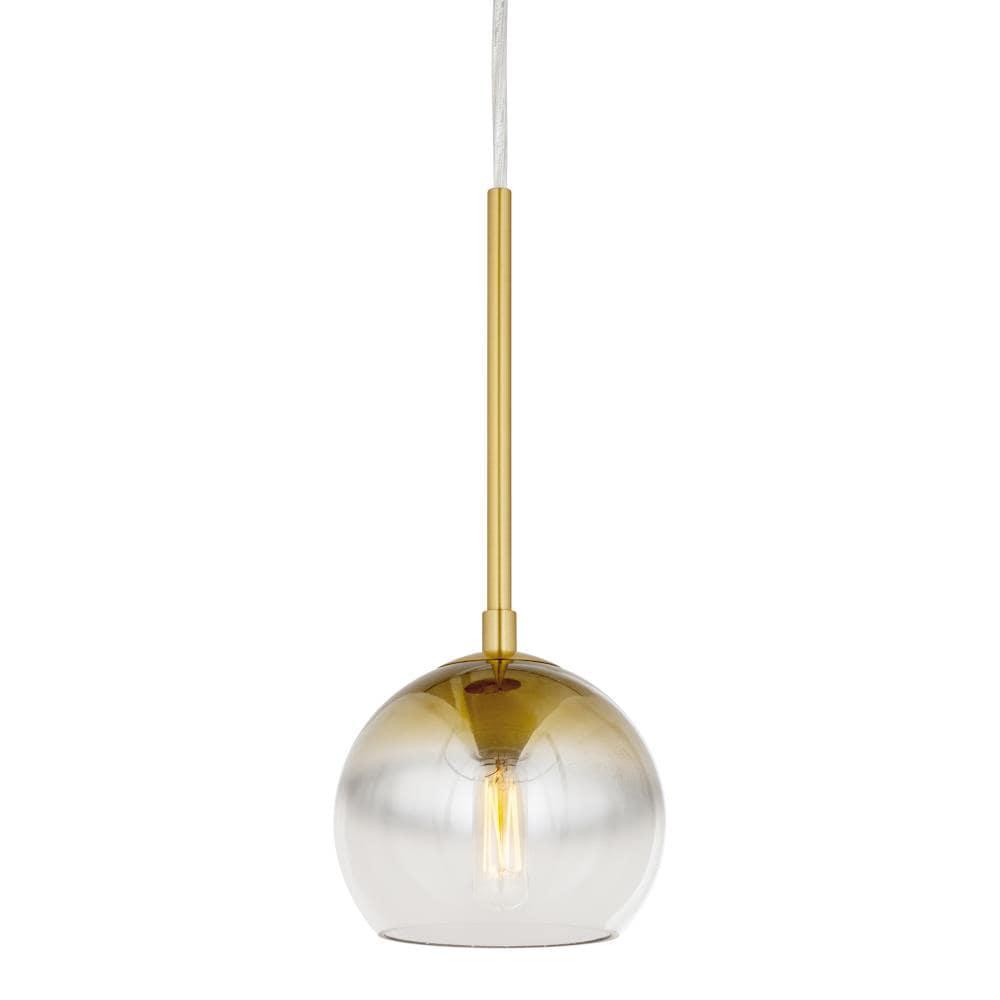 Callisto  1-Light Pendant with Soft Gold Ombre Globe Glass Shade - Soft Gold