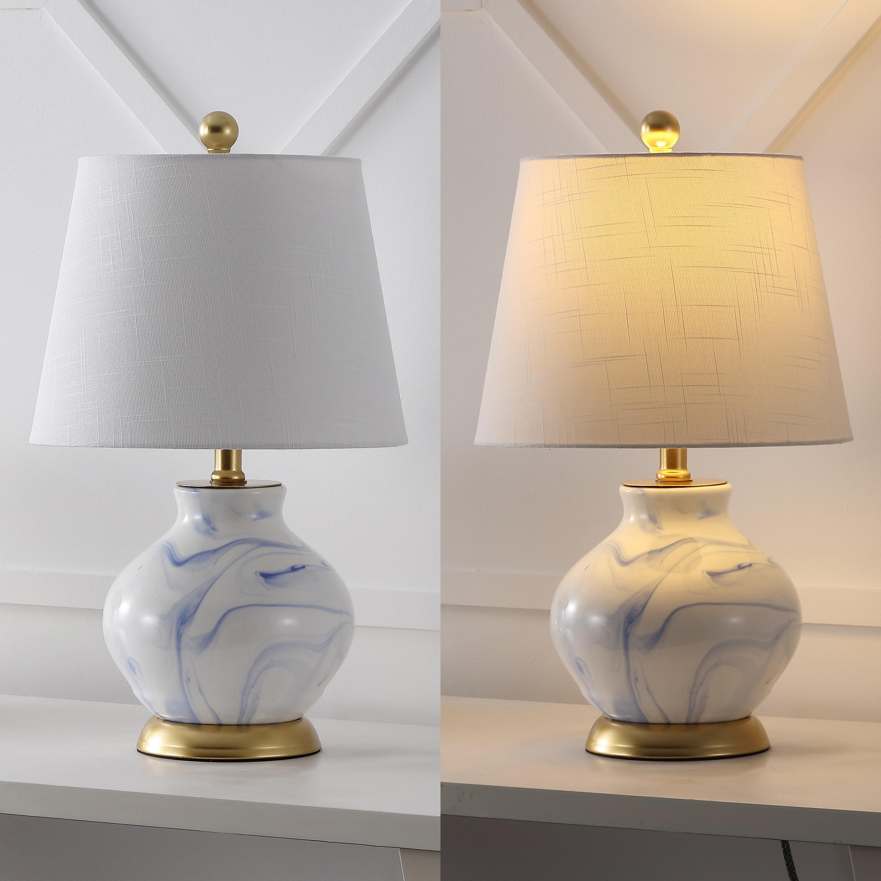 Jonathan Y Holly Marbleized Ceramic Led Table Lamp