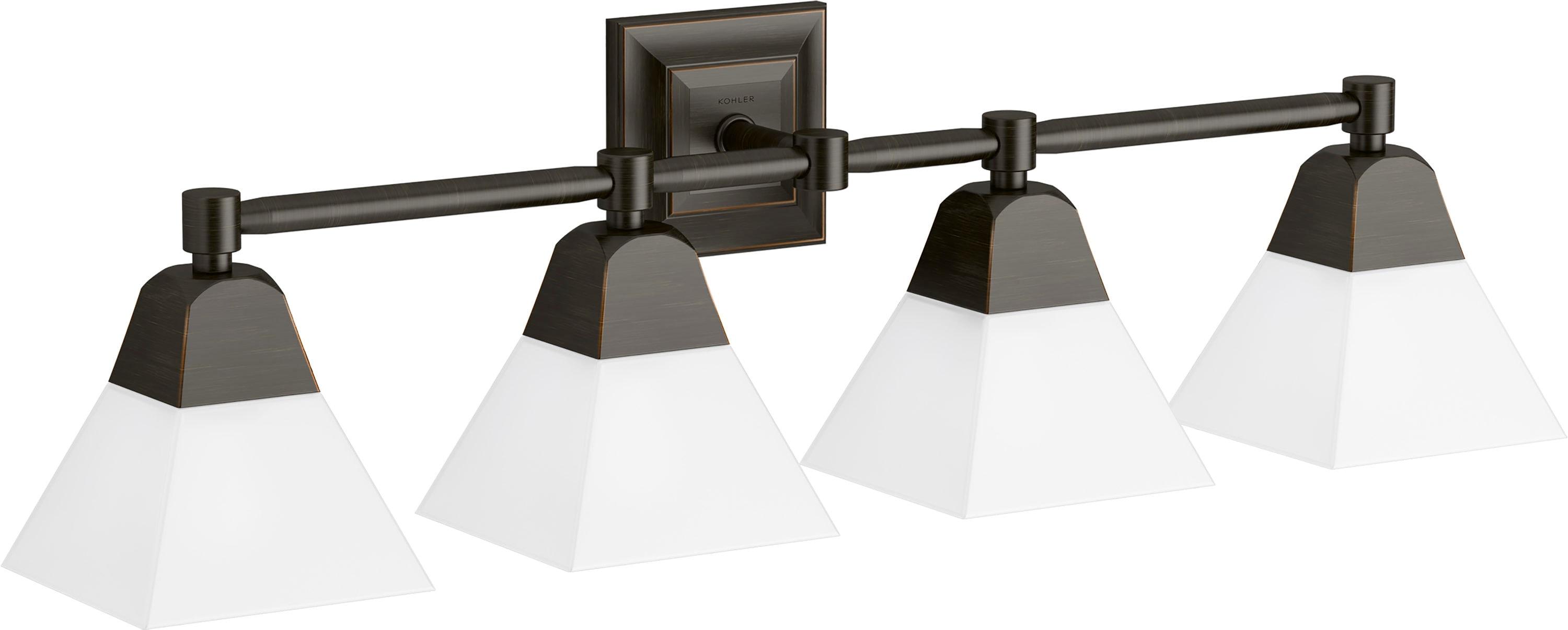 Bronze Direct Wired Electric Sconce with Frosted Glass Shades