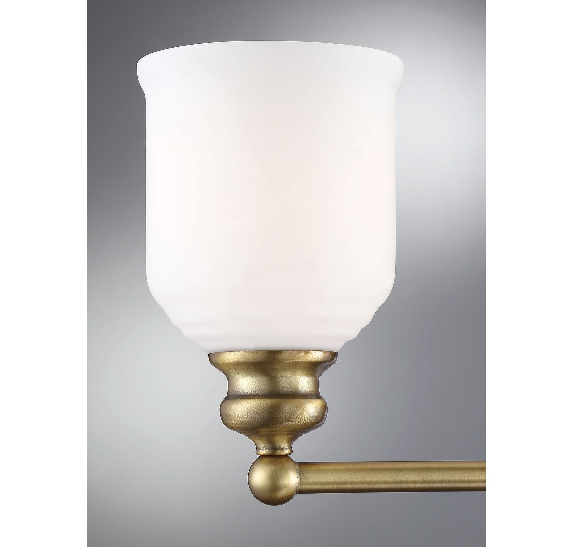 Warm Brass 3-Light Dimmable Bathroom Vanity Fixture