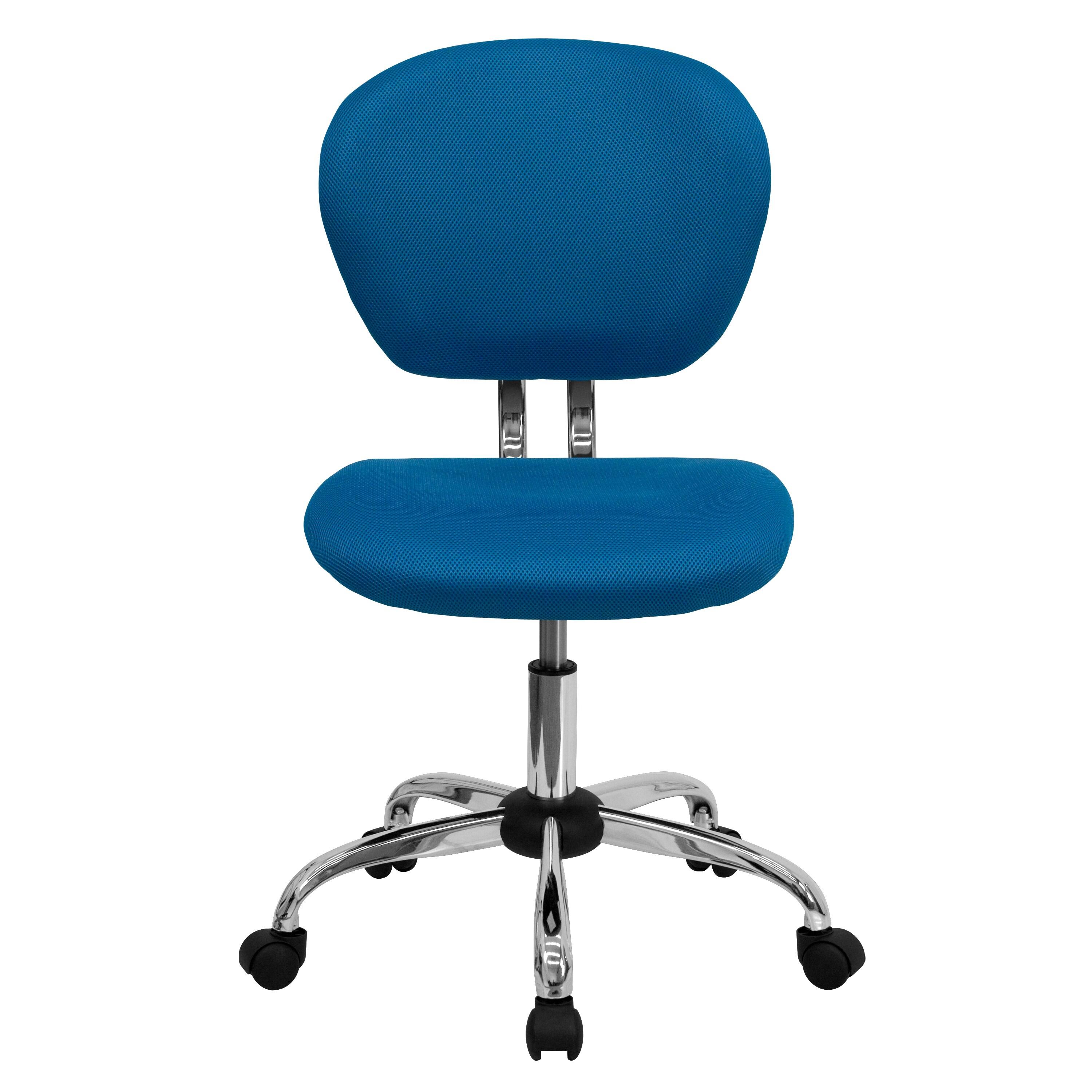 Turquoise Mesh Mid-Back Ergonomic Swivel Task Chair