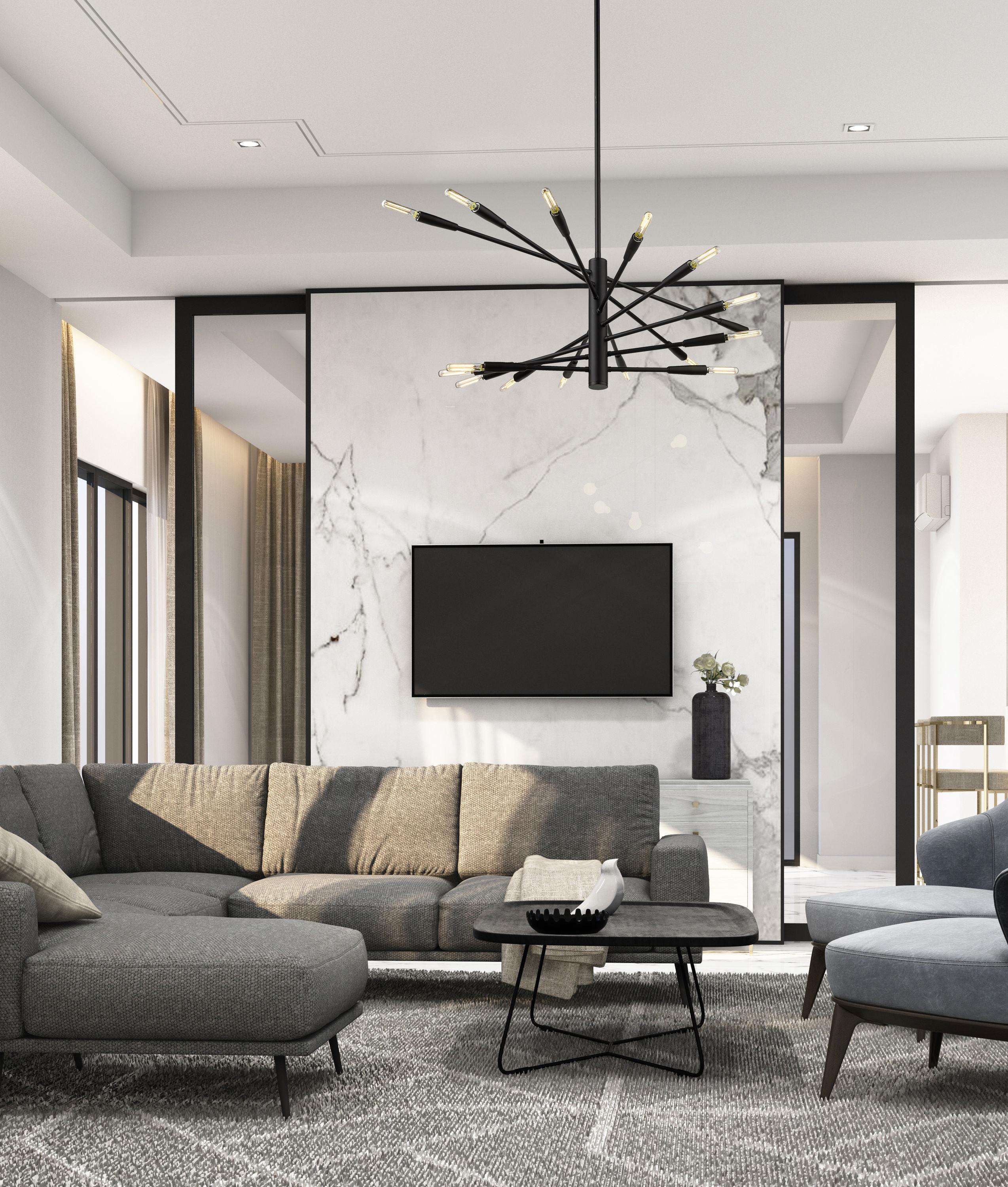 Z-Lite Ascension 16 - Light Chandelier in  Matte Black