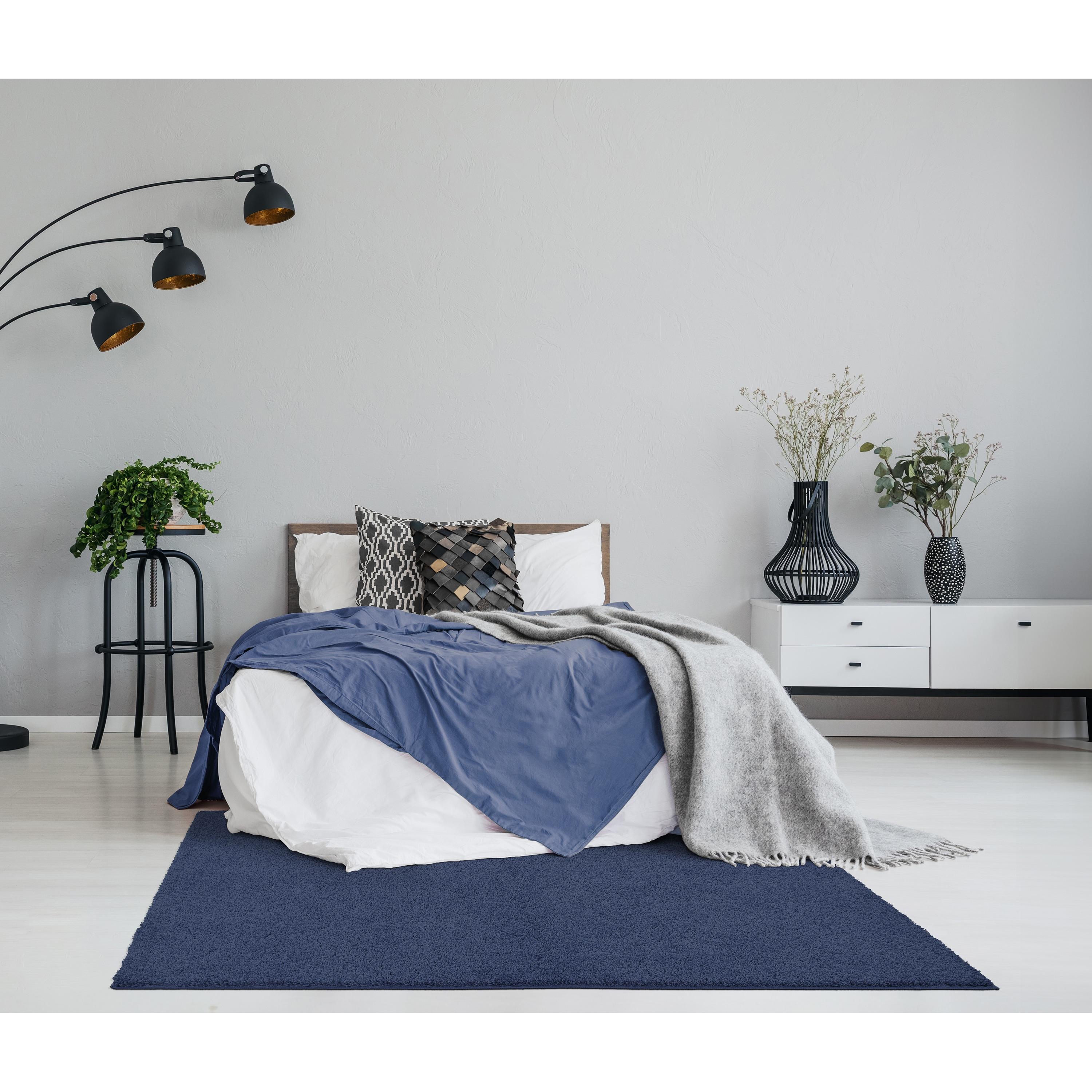 Garland Rug Skyline Shag Navy Indoor Area Rug, 5' x 7'