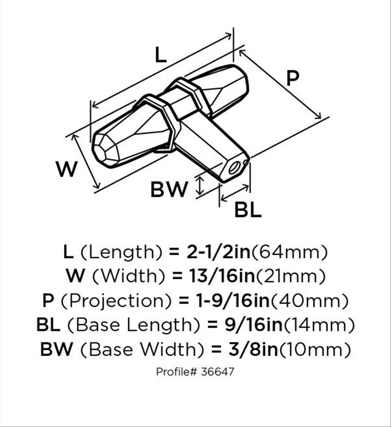 Carrione 1 9/16" Length Bar Knob