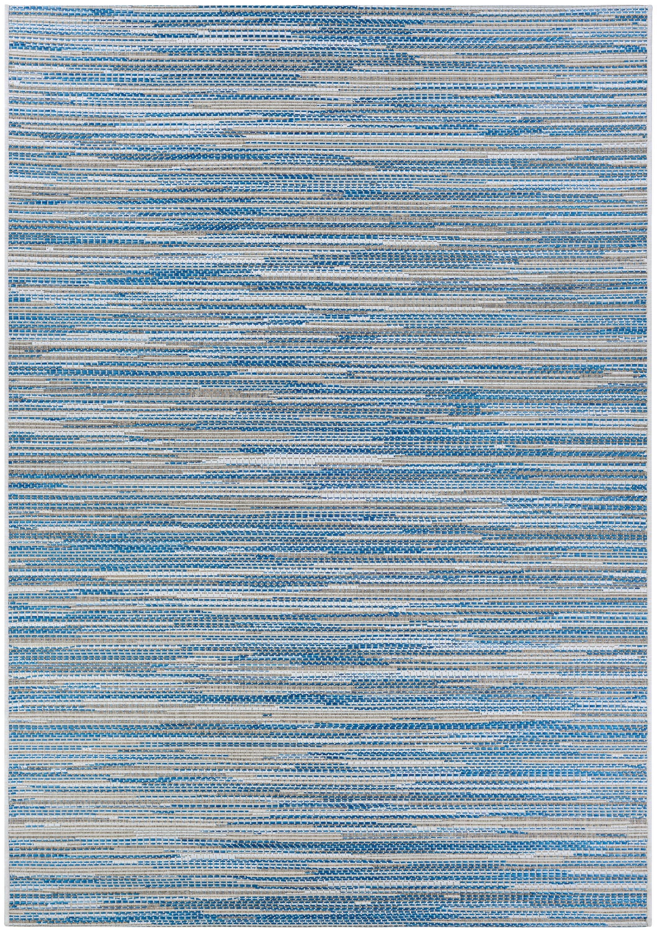 Couristan Monte Carlo Coastal Breeze Indoor/Outdoor Area Rug, 2'3" x 7'10" Runner, Ocean-Champagne