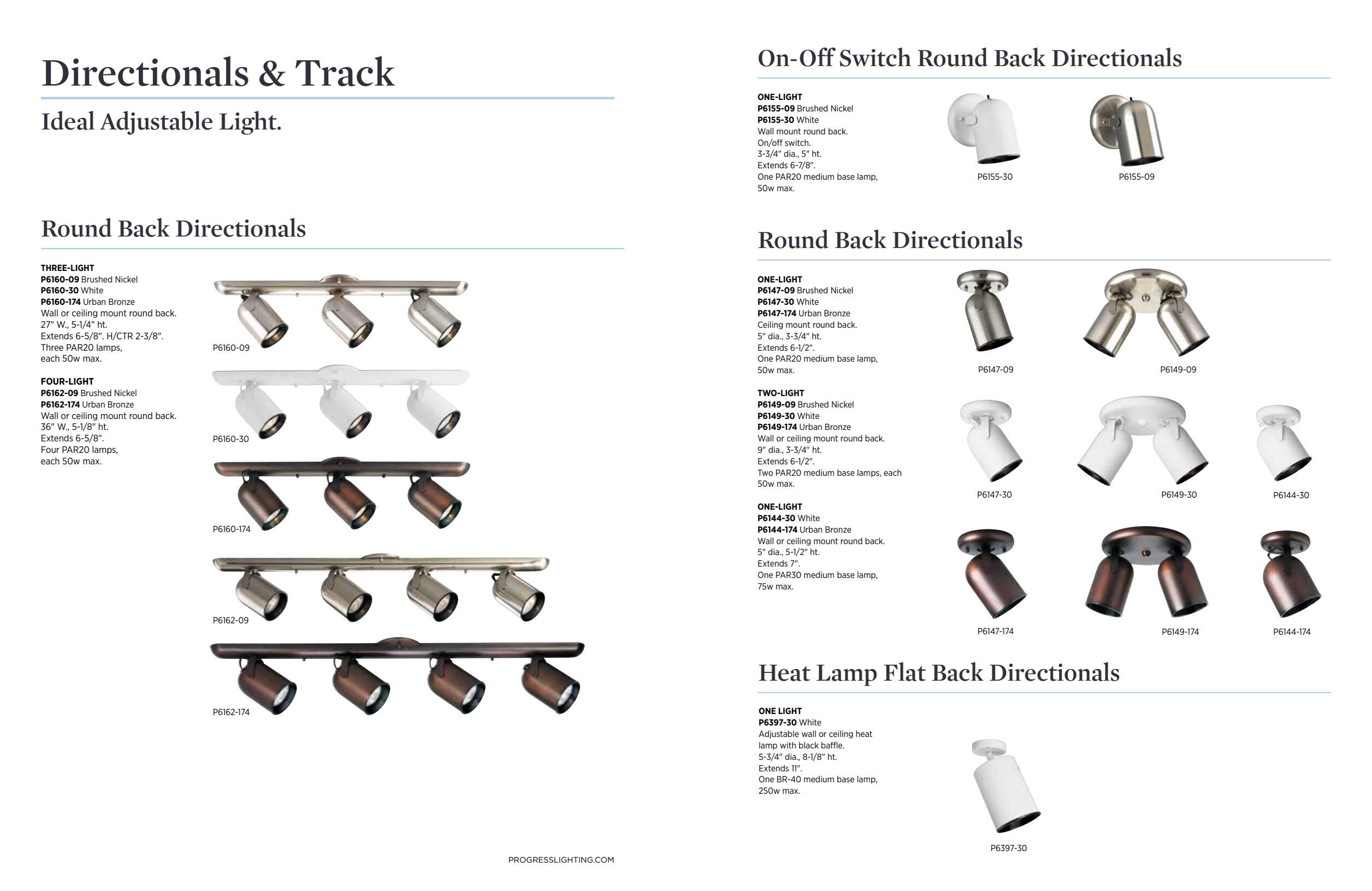 Progress Lighting, Directional Collection, 2-Light Ceiling Mount, Brushed Nickel, Porcelain Shade.