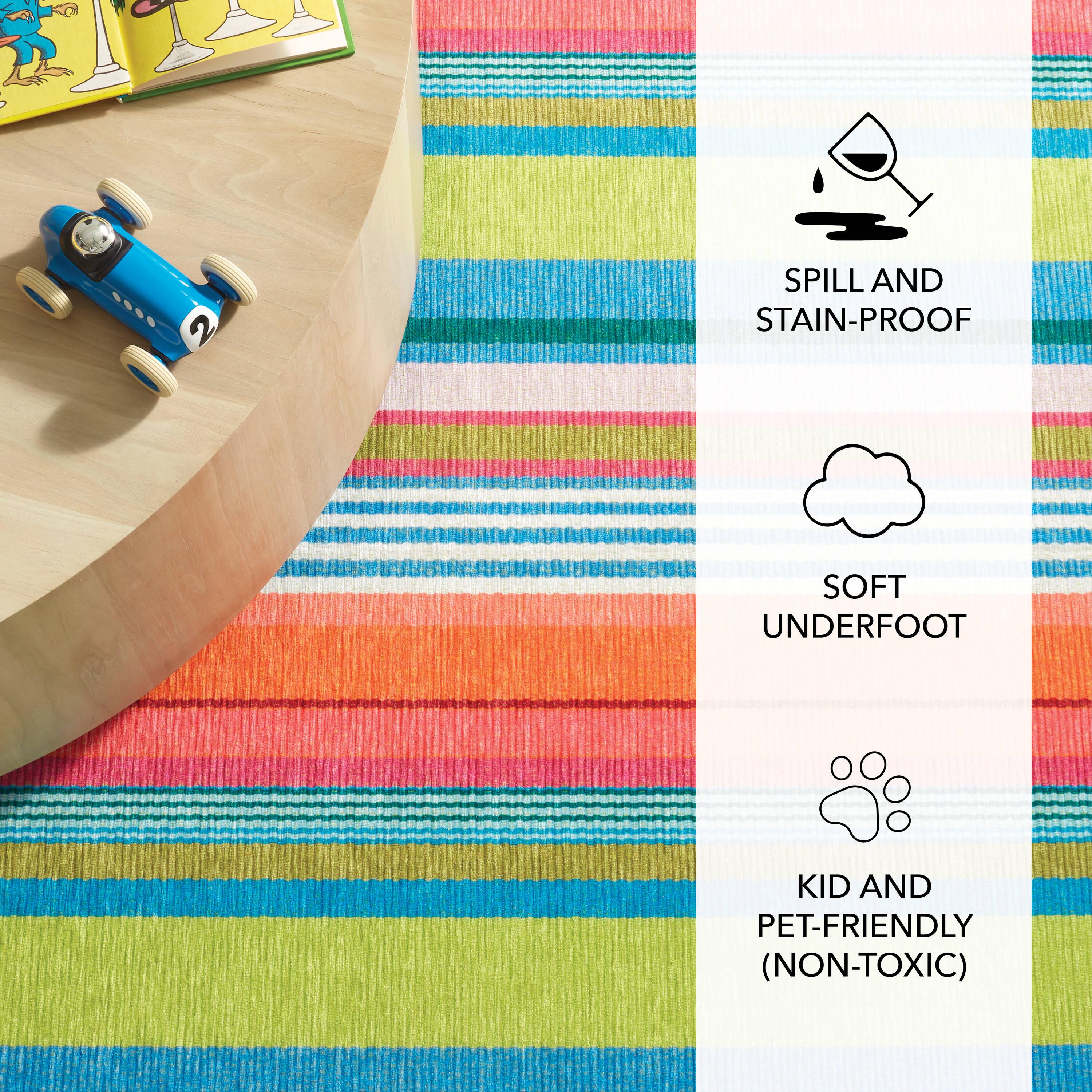 Mellie Stripe Multi Machine Washable Rug