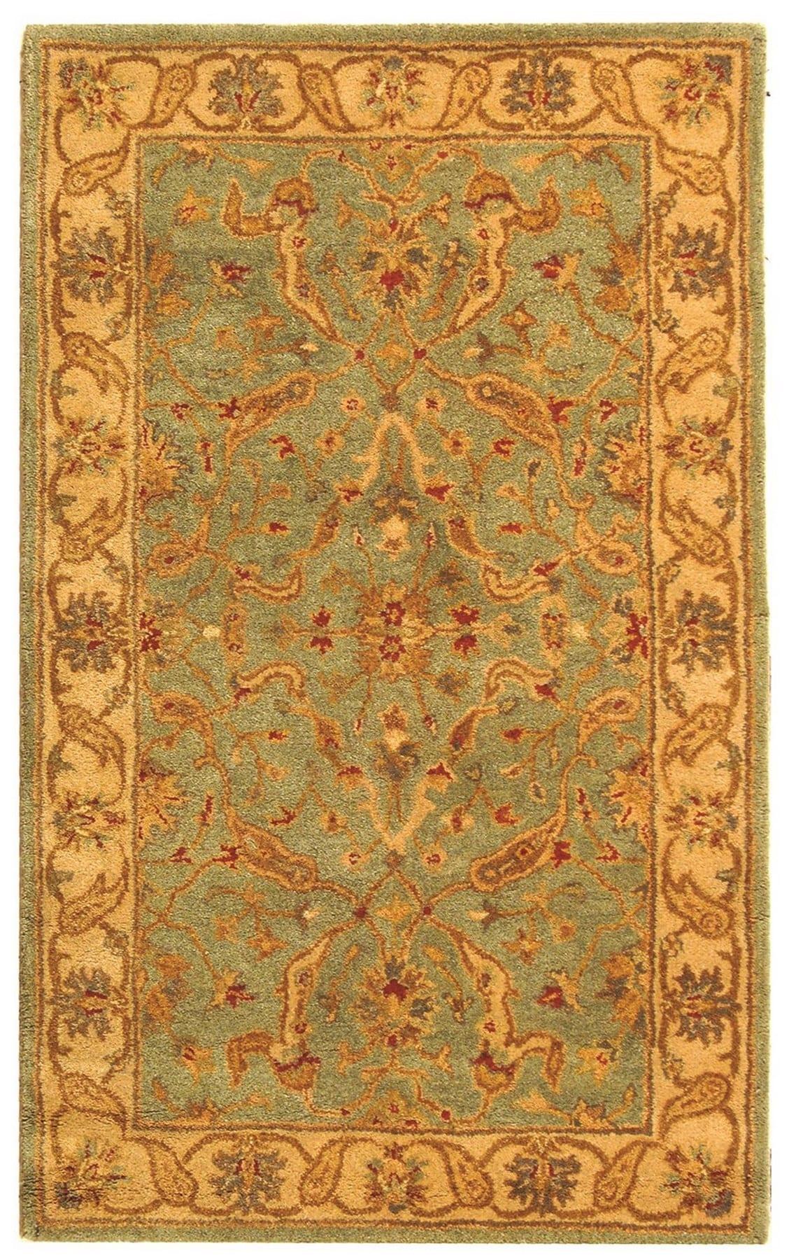 Antiquity AT311 Hand Tufted Area Rug - Teal/Beige - 3'x5' - Safavieh.