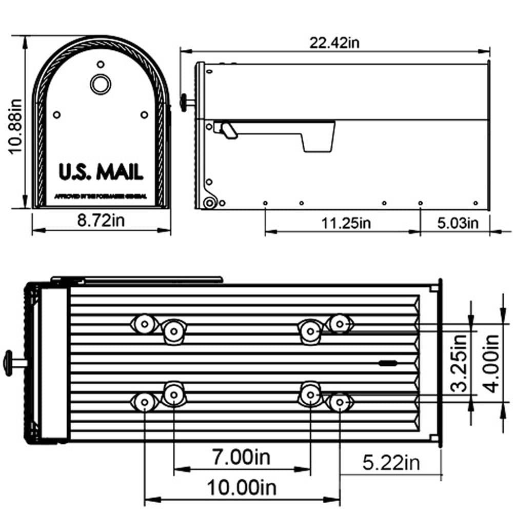 Architectural Mailboxes Edwards Post Mount Mailbox Black