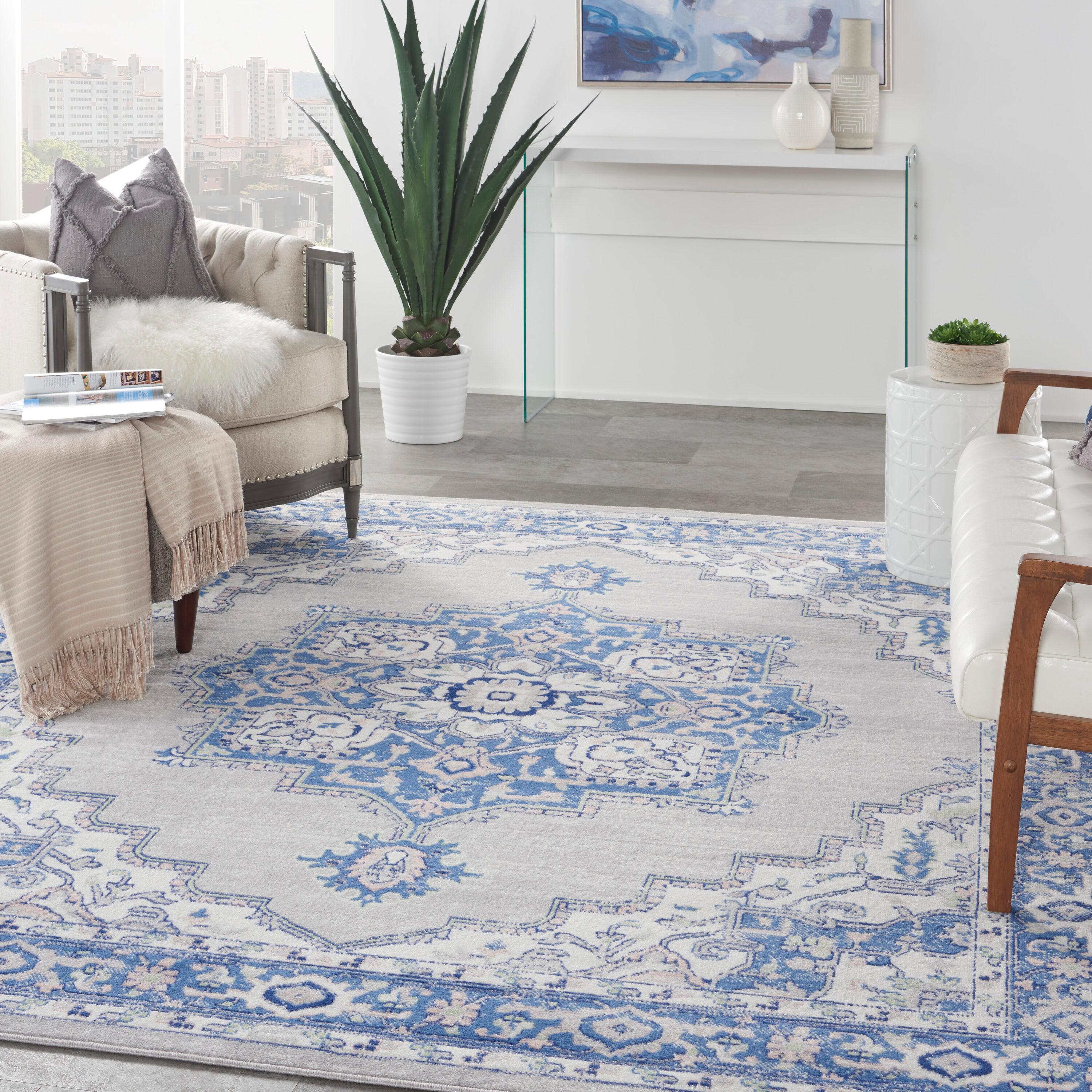 Nourison Whimsicle WHS03 Indoor only Area Rug - Grey Blue 8' x 10'