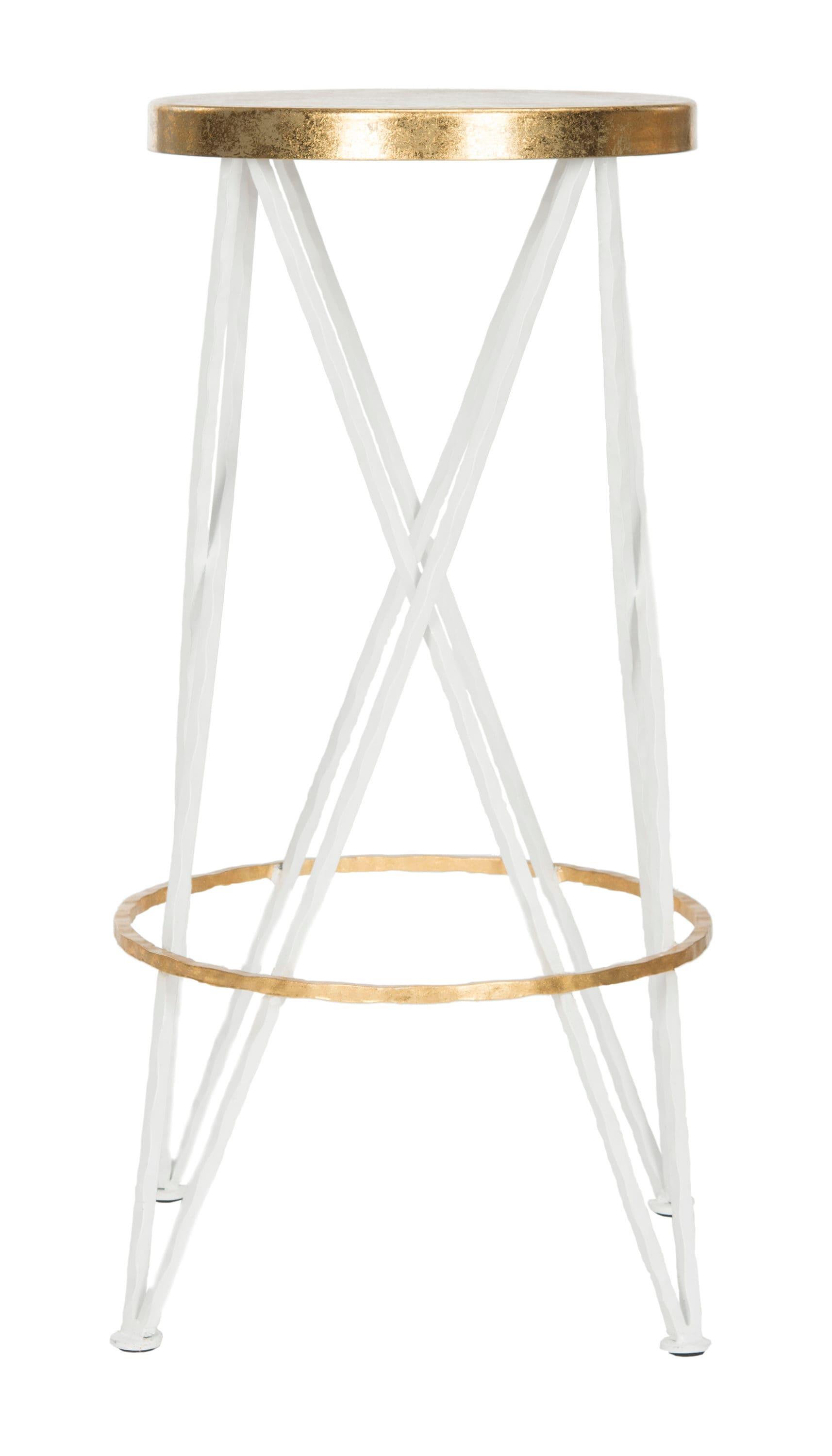 Hester Bar Stool - FOX3253 - White/Gold - Safavieh Couture