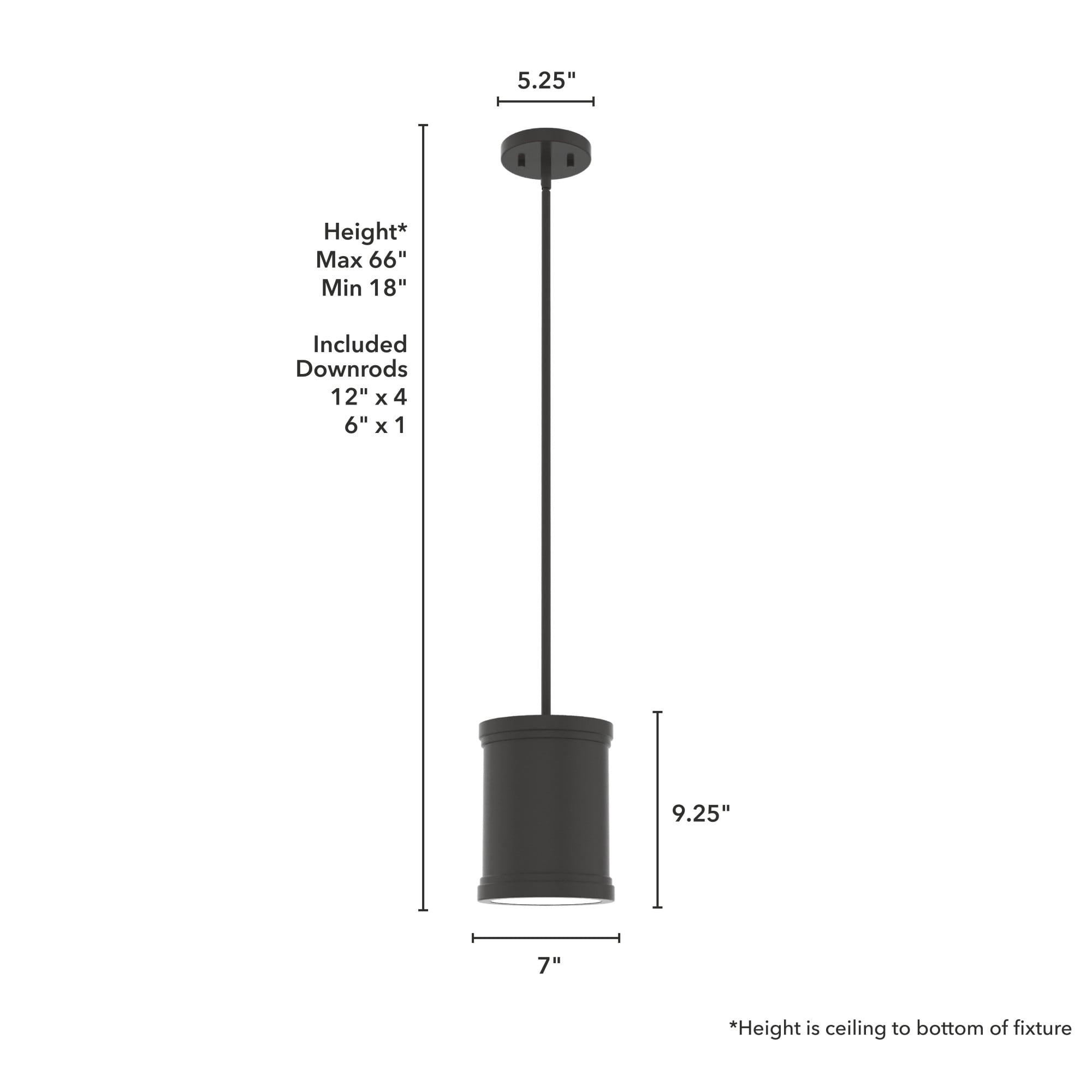 Noble Bronze 7" Glass LED Drum Pendant Light