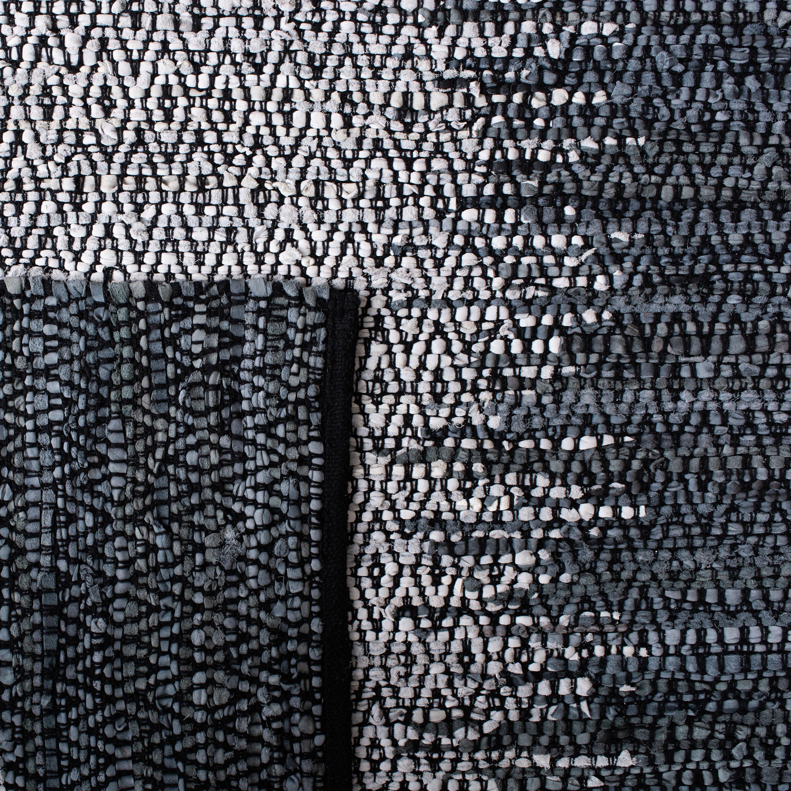 Vintage Leather VTL387 Hand Woven Indoor Area Rug - Light Grey/Charcoal - 6'x6' - Safavieh.