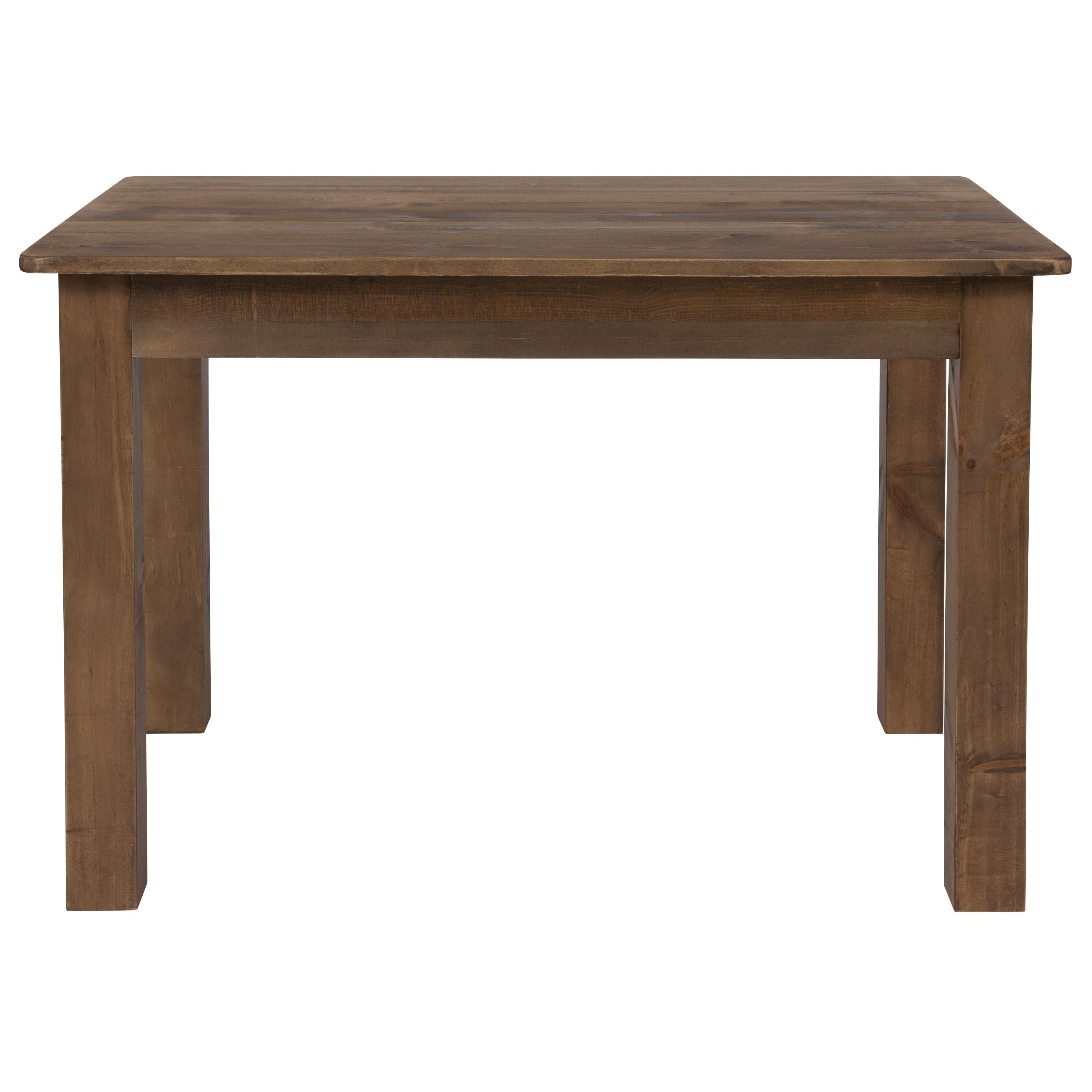 Flash Furniture HERCULES 46" x 30" Rectangular Antique Rustic Solid Pine Farm Dining Table