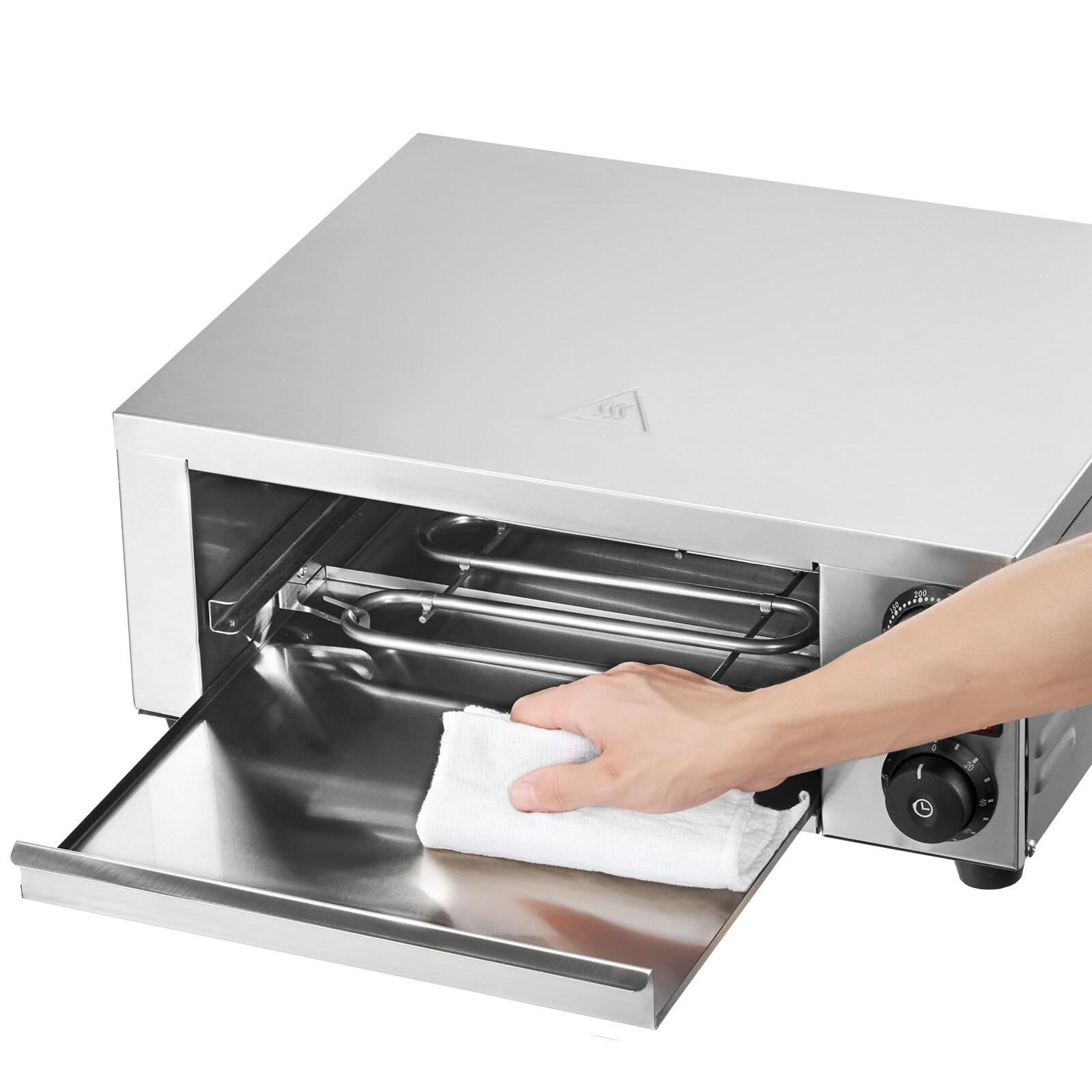 VEVOR Electric Pizza Oven for Countertops, 12-inch, 1500W, with Temp Control & 0-120 Min Timer, Even Baking Technology & Easy Clean Crumb Tray