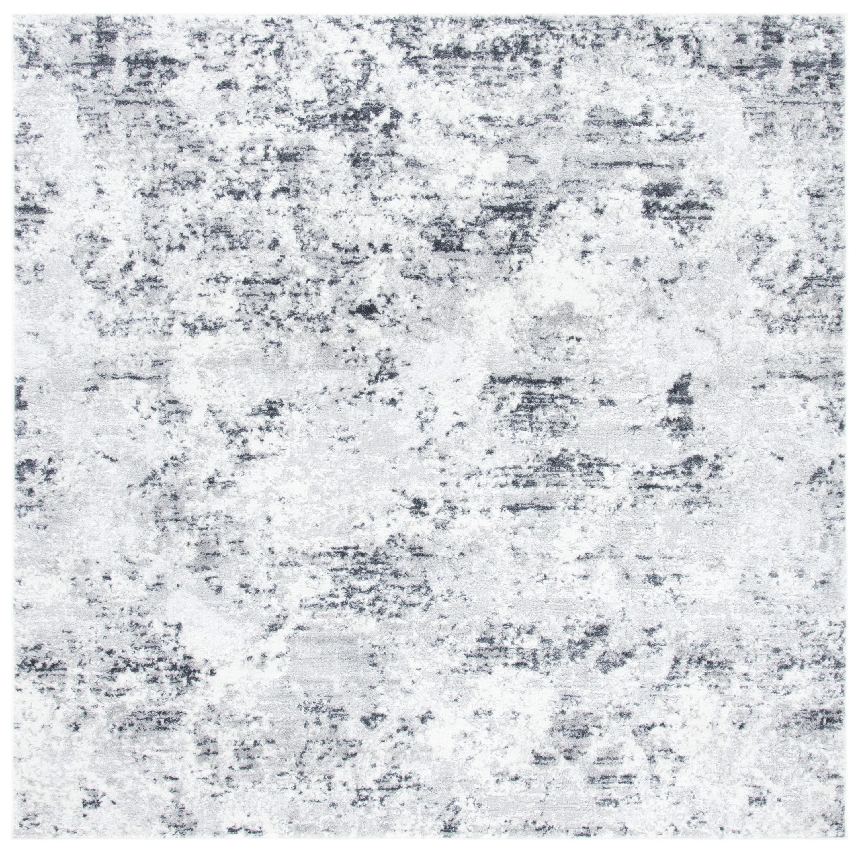 SAFAVIEH Amelia Alastar Abstract Distressed Area Rug, Grey/Ivory, 6'7" x 6'7" Square