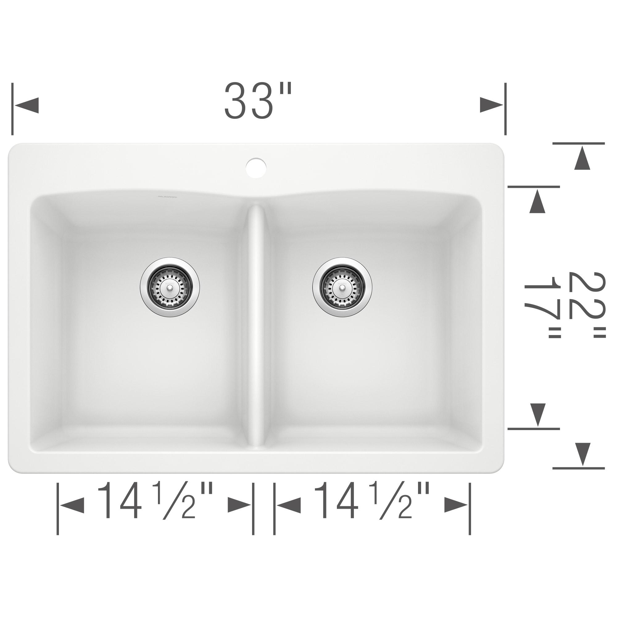 Diamond SILGRANIT 33" L x 22" W Double Bowl Drop-In/Undermount Kitchen Sink
