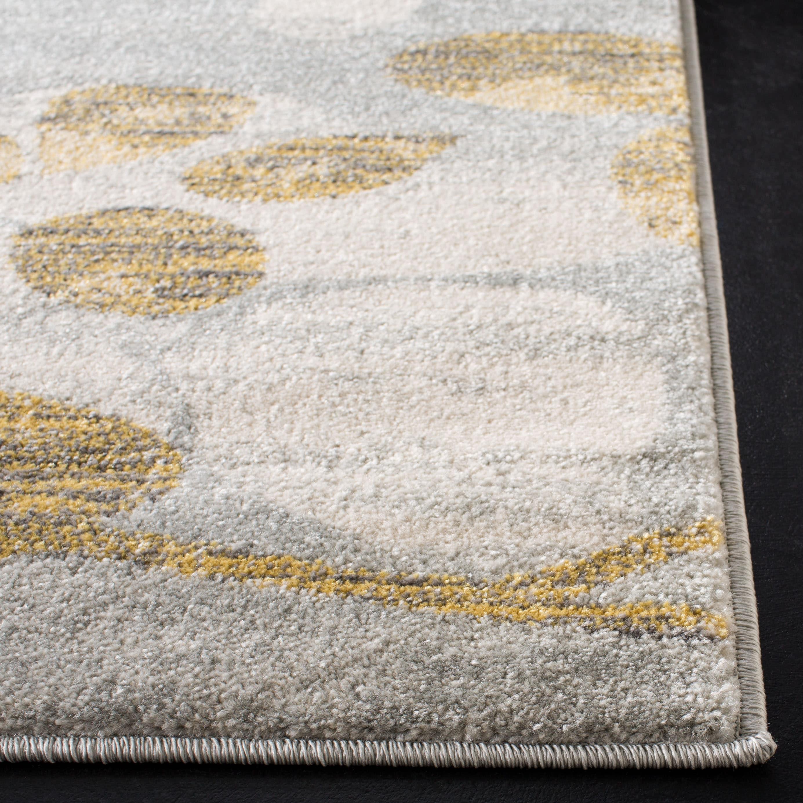 Evoke EVK236 Power Loomed Area Rug - Grey/Gold - 6'7"x6'7" - Safavieh.