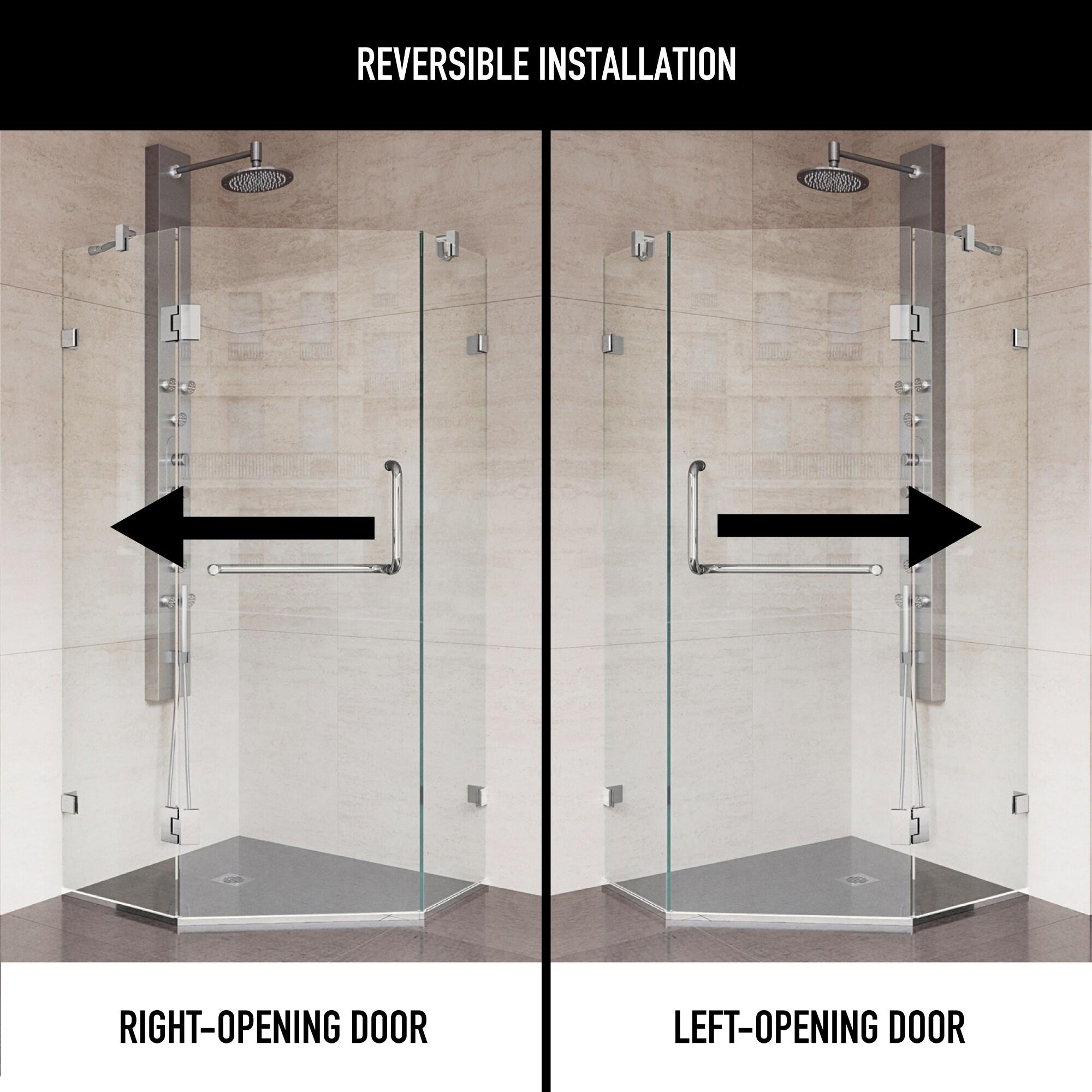 Piedmont 36" W x 36" D x 73" H Hinged Frameless Shower Enclosure with 3/8Clear Glass