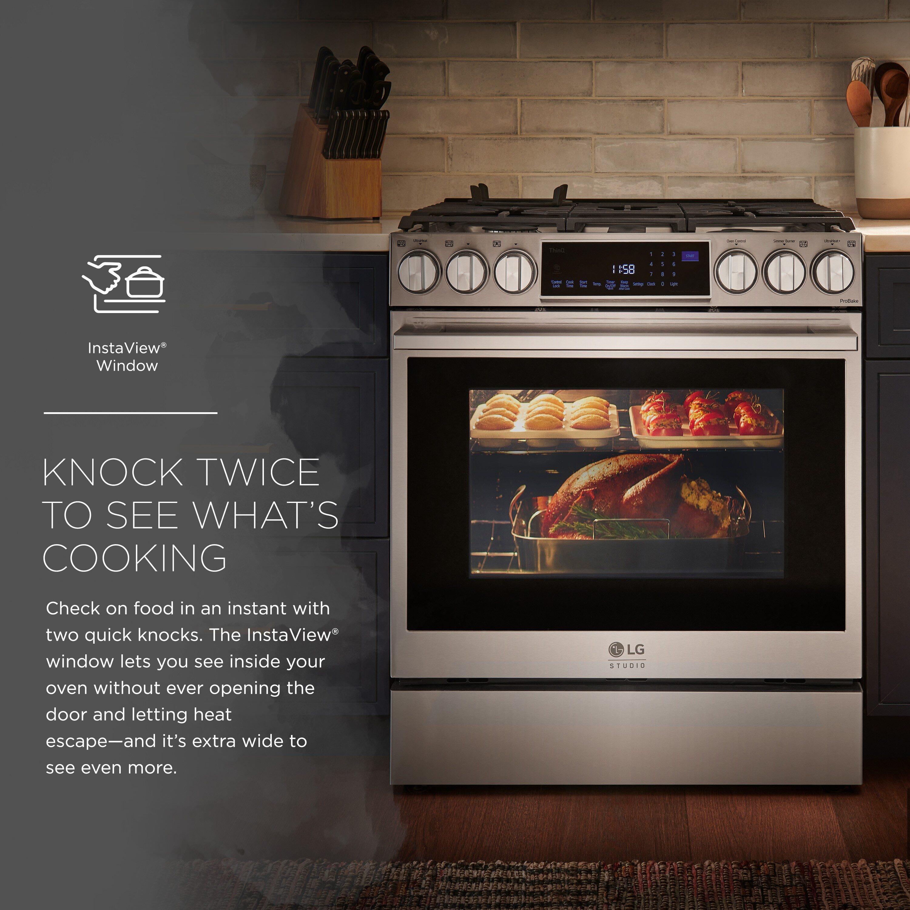 LG Studio LG STUDIO Smart Wi-Fi Dual Fuel Slide-in Range with ProBake Convection® and EasyClean®, 6.3 cu. ft. LSDS6338F