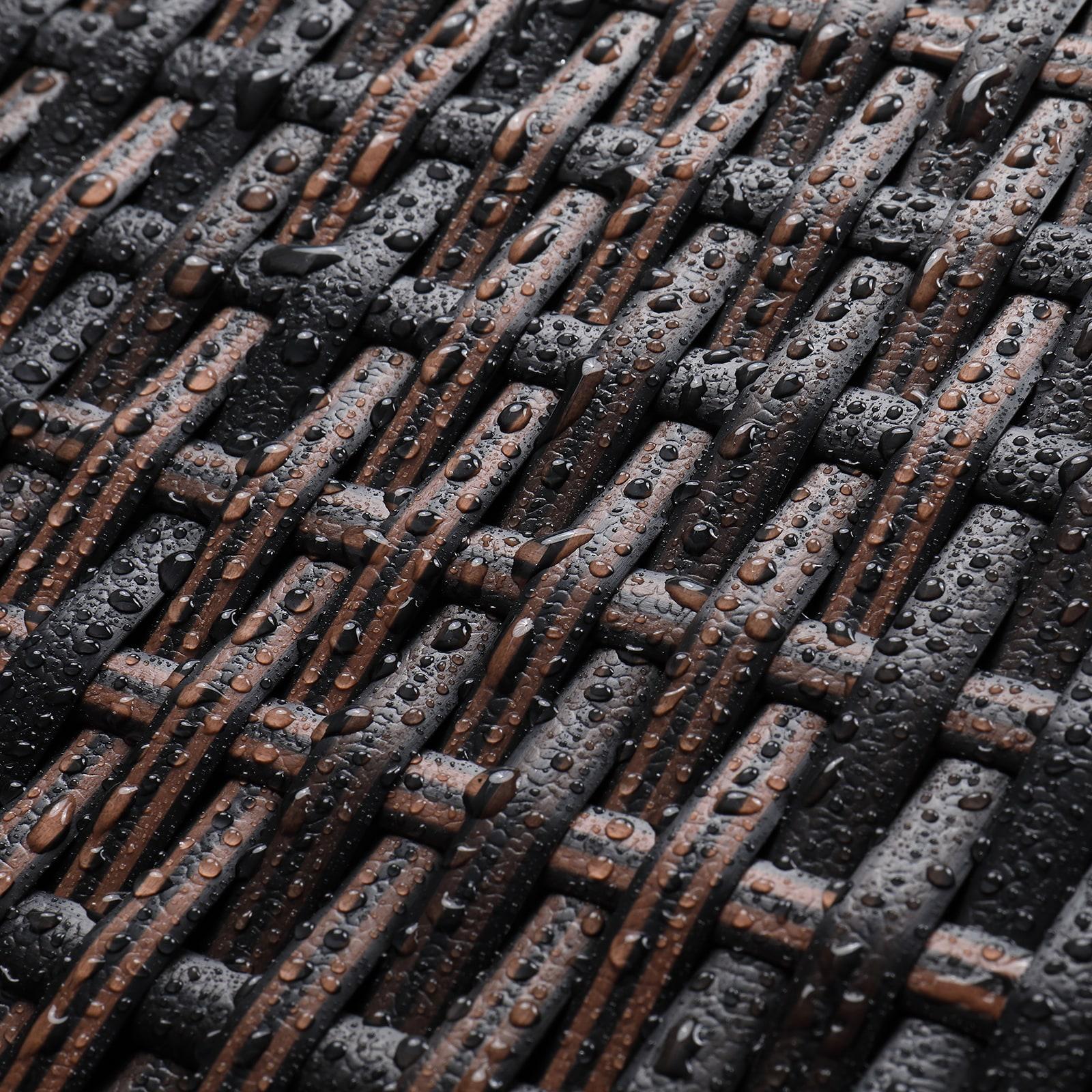 Winado Wicker Manual Lift Outdoor Trash/Recycling Bins - 26.7 Gallons