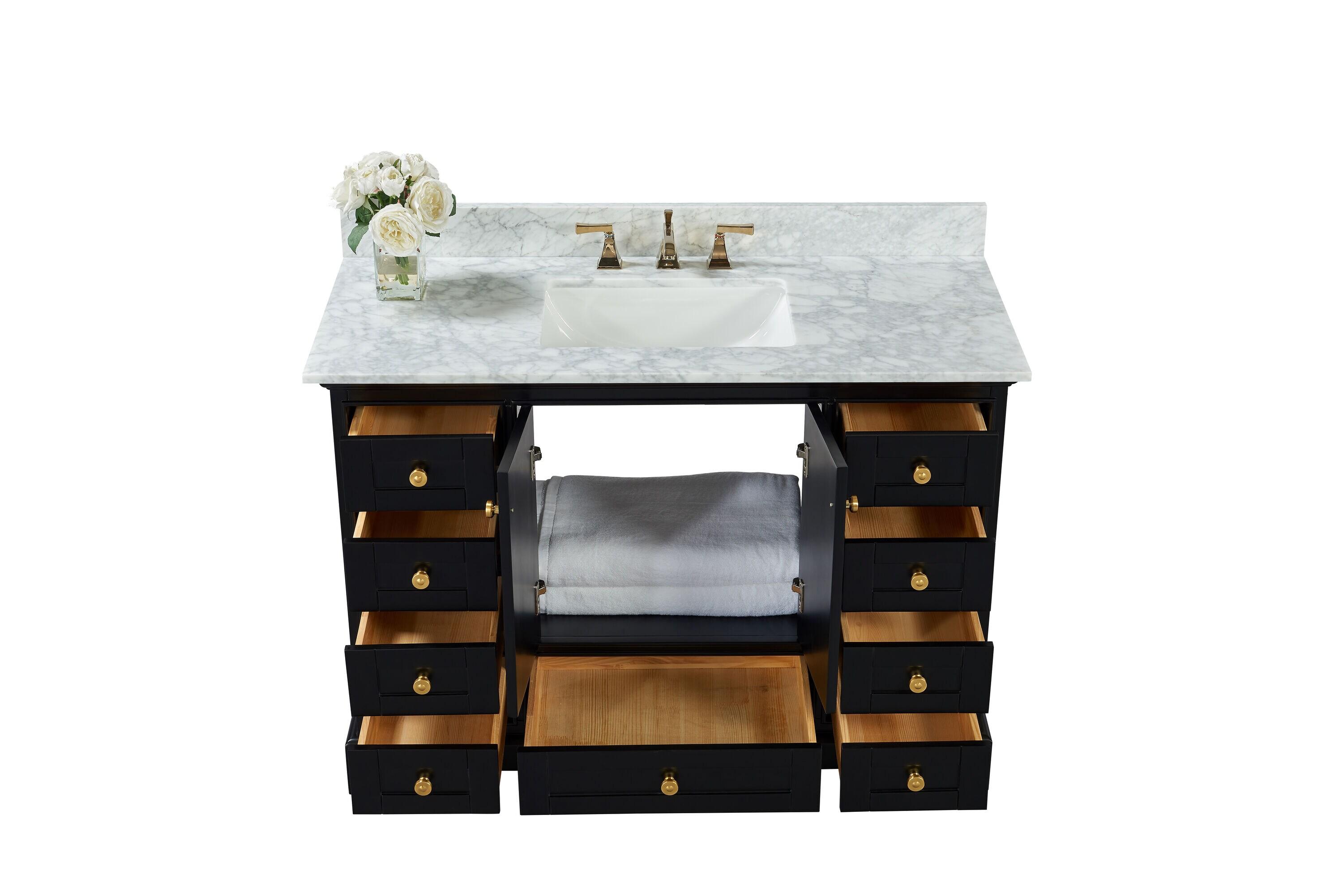 Varna 48'' Single Bathroom Vanity with Marble Top